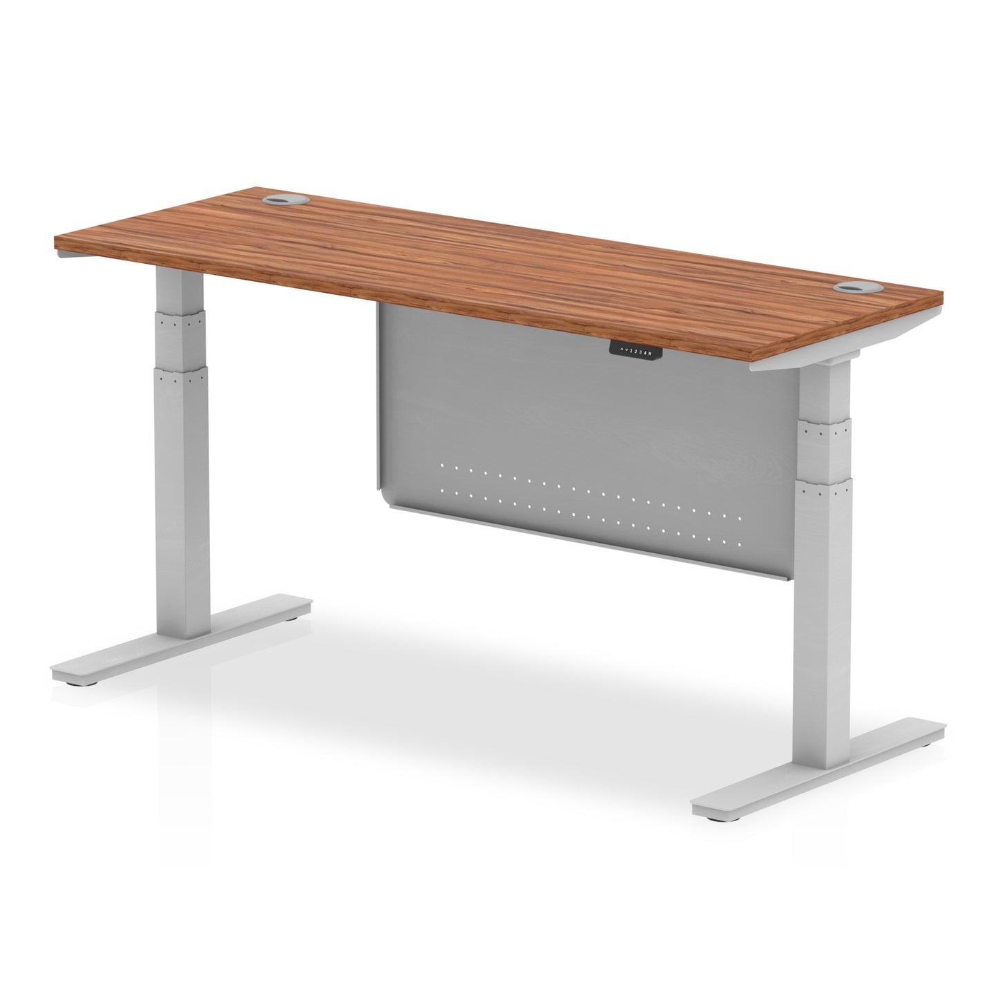Air Height Adjustable Slimline Desk With Cable Ports With Steel Modesty Panel - 1200mm, 1400mm, 1600mm, 1800mm - Multiple Colour Options