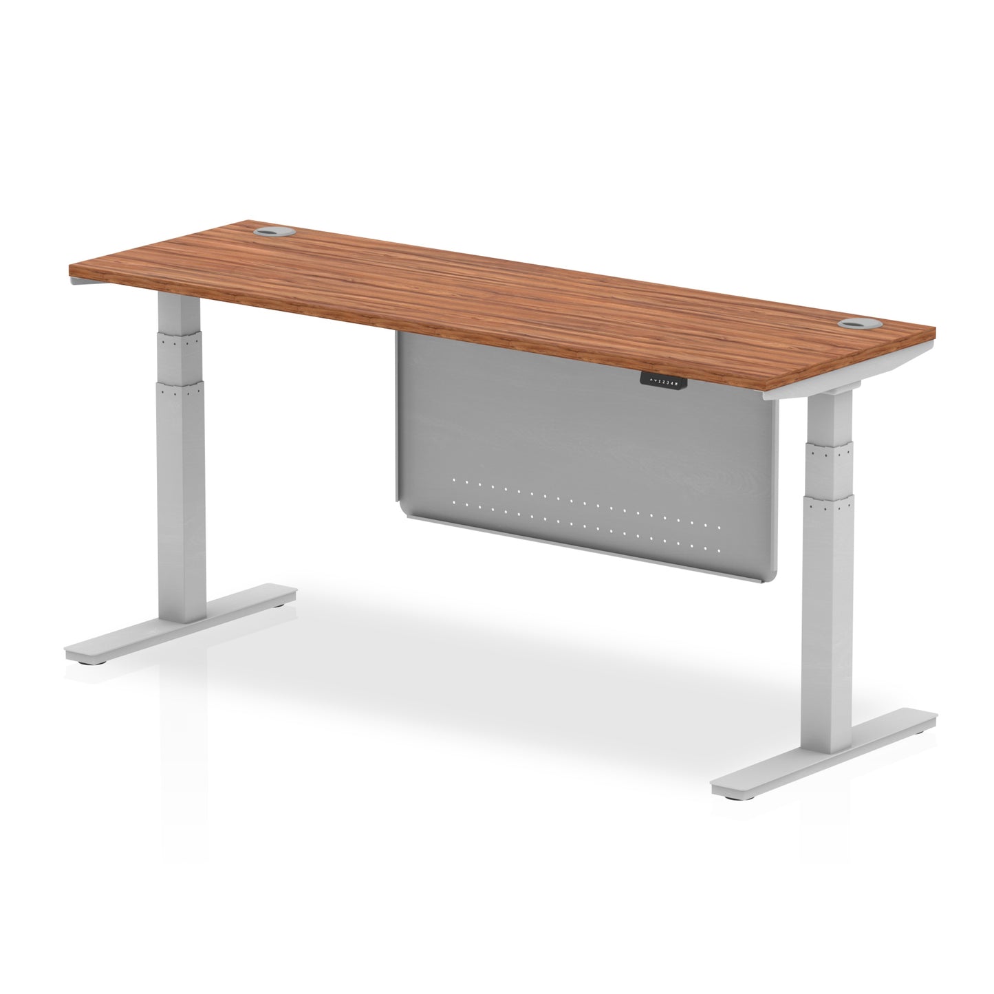 Air Height Adjustable Slimline Desk With Cable Ports With Steel Modesty Panel - 1200mm, 1400mm, 1600mm, 1800mm - Multiple Colour Options