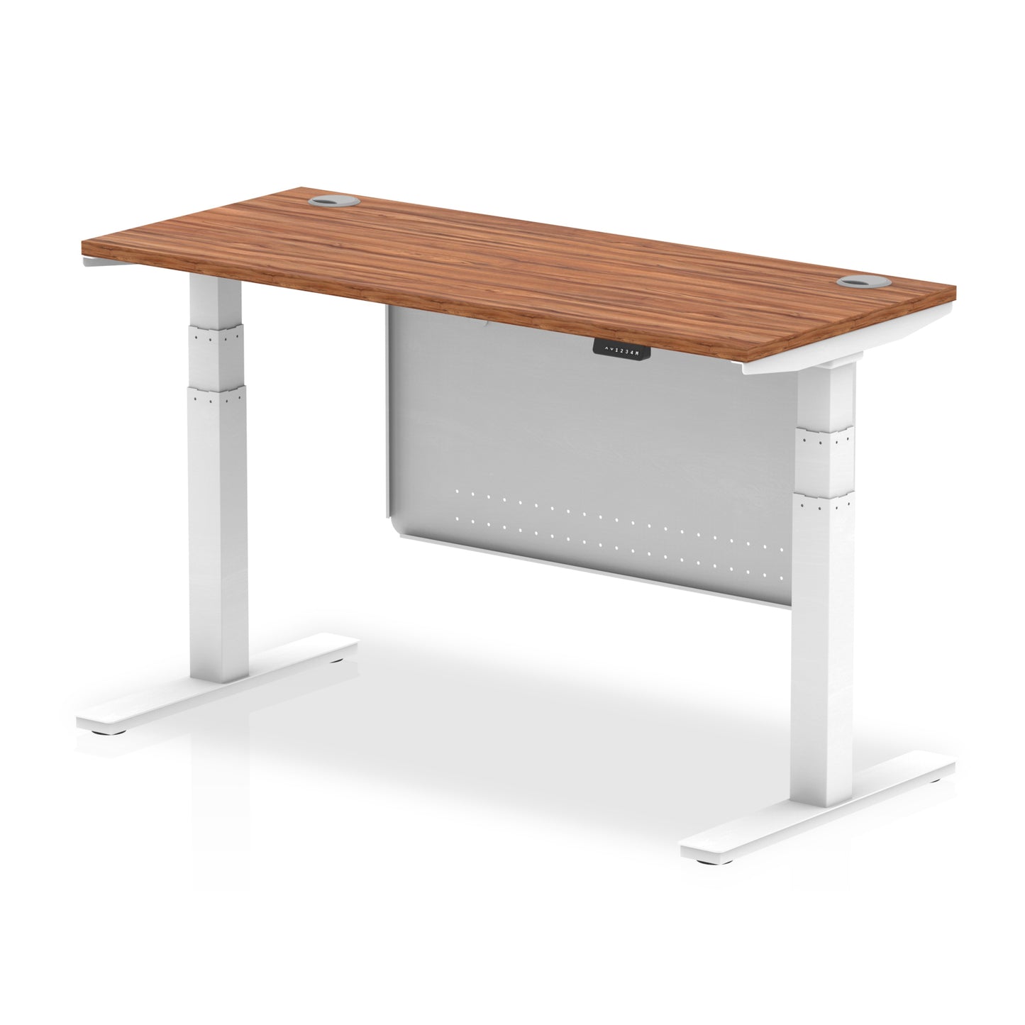 Air Height Adjustable Slimline Desk With Cable Ports With Steel Modesty Panel - 1200mm, 1400mm, 1600mm, 1800mm - Multiple Colour Options