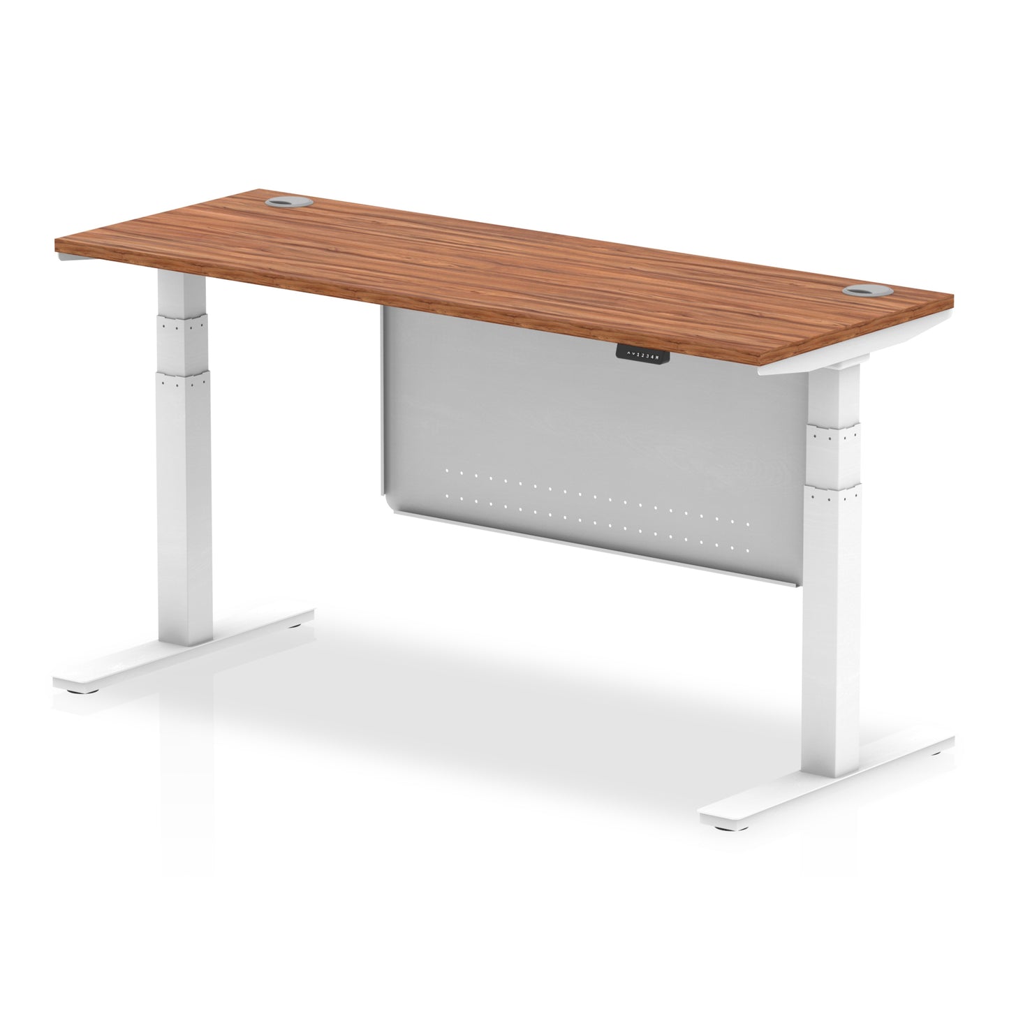 Air Height Adjustable Slimline Desk With Cable Ports With Steel Modesty Panel - 1200mm, 1400mm, 1600mm, 1800mm - Multiple Colour Options