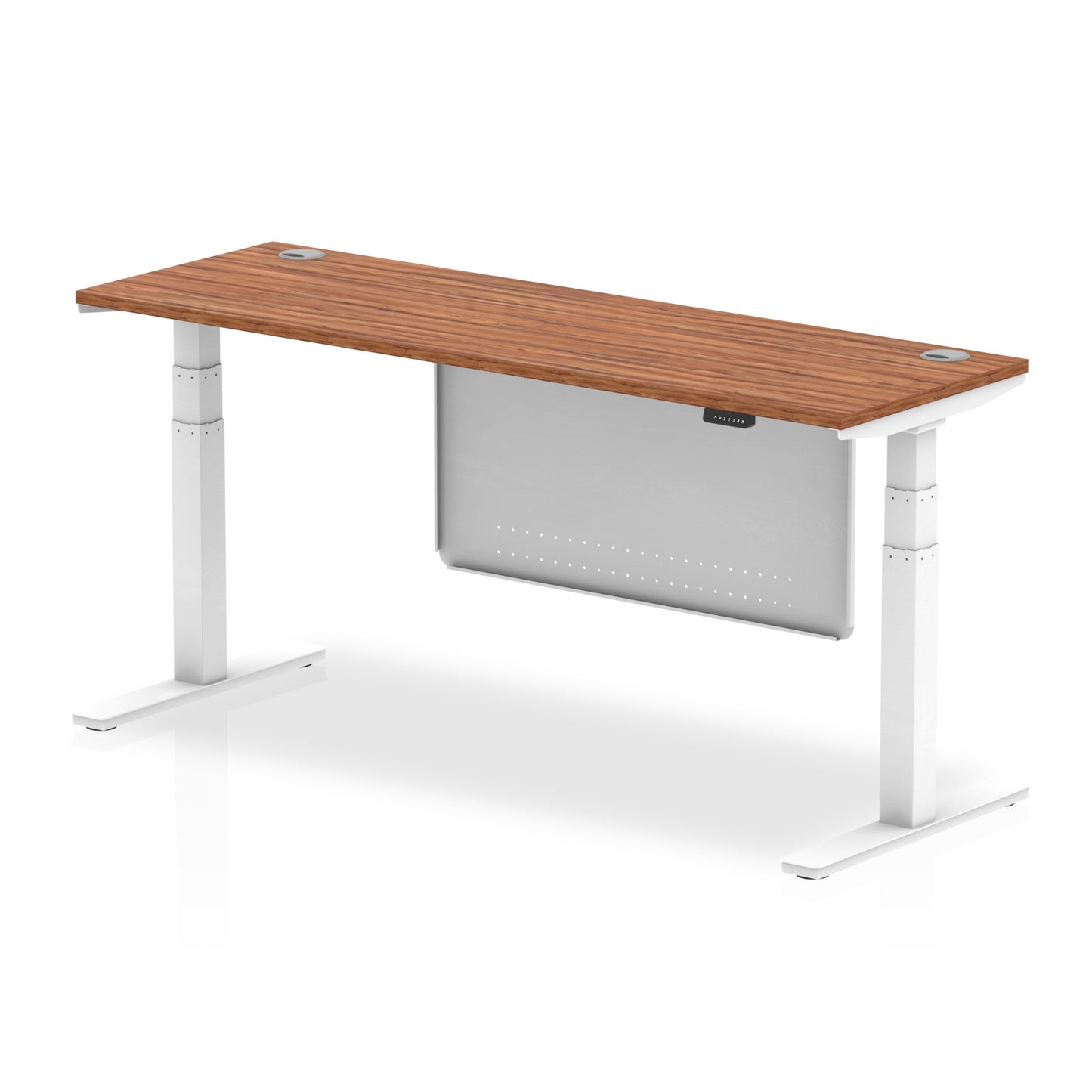 Air Height Adjustable Slimline Desk With Cable Ports With Steel Modesty Panel - 1200mm, 1400mm, 1600mm, 1800mm - Multiple Colour Options