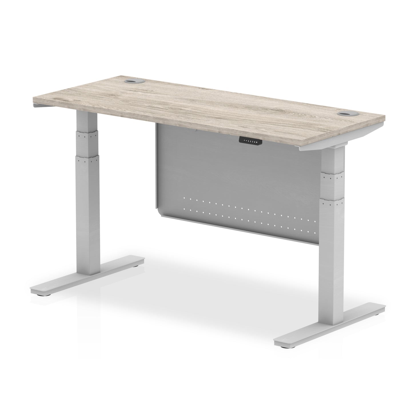Air Height Adjustable Slimline Desk With Cable Ports With Steel Modesty Panel - 1200mm, 1400mm, 1600mm, 1800mm - Multiple Colour Options