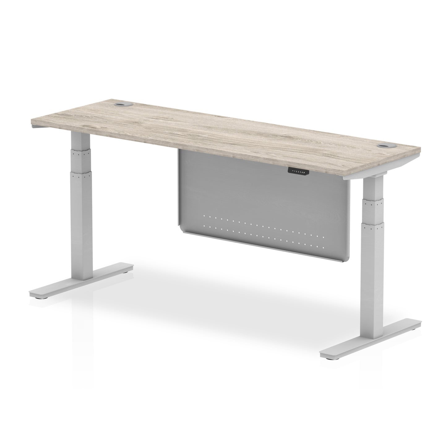 Air Height Adjustable Slimline Desk With Cable Ports With Steel Modesty Panel - 1200mm, 1400mm, 1600mm, 1800mm - Multiple Colour Options