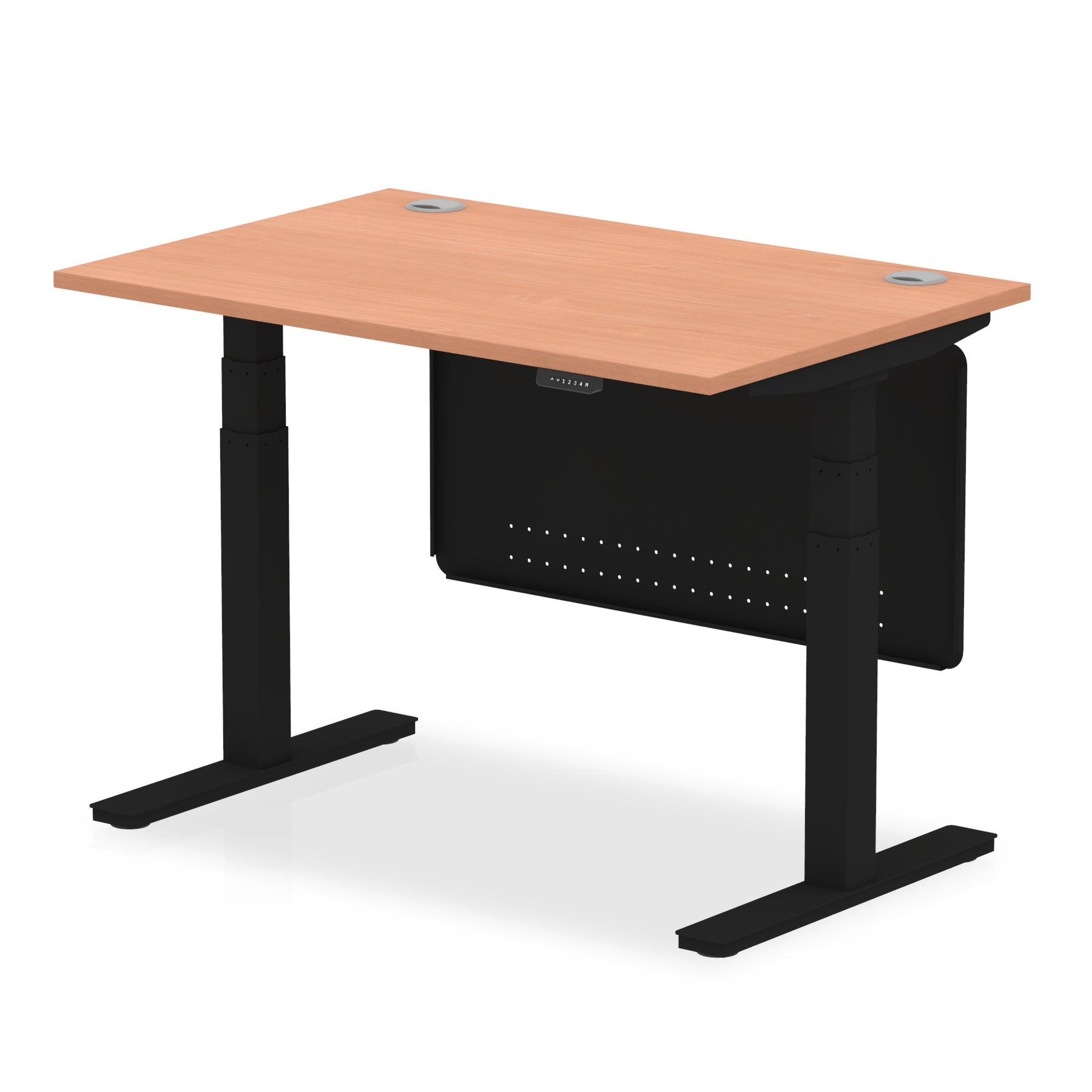 Air Height Adjustable Desk With Cable Ports With Steel Modesty Panel - 1200mm, 1400mm, 1600mm, 1800mm - Multiple Colour Options