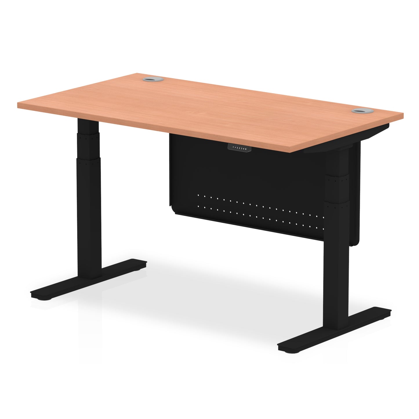 Air Height Adjustable Desk With Cable Ports With Steel Modesty Panel - 1200mm, 1400mm, 1600mm, 1800mm - Multiple Colour Options