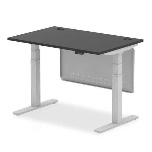 Air Height Adjustable Black Series Desk with Cable Ports with Steel Modesty Panel - 1200mm, 1400mm, 1600mm, 1800mm - Multiple Colour Options