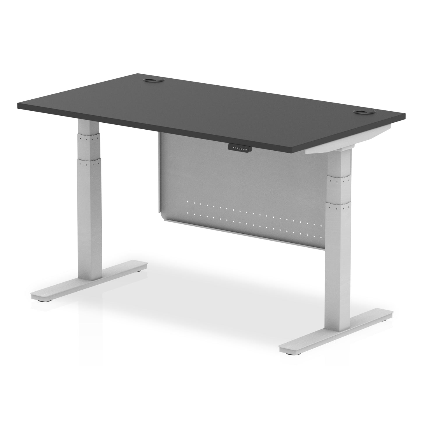 Air Height Adjustable Black Series Desk with Cable Ports with Steel Modesty Panel - 1200mm, 1400mm, 1600mm, 1800mm - Multiple Colour Options