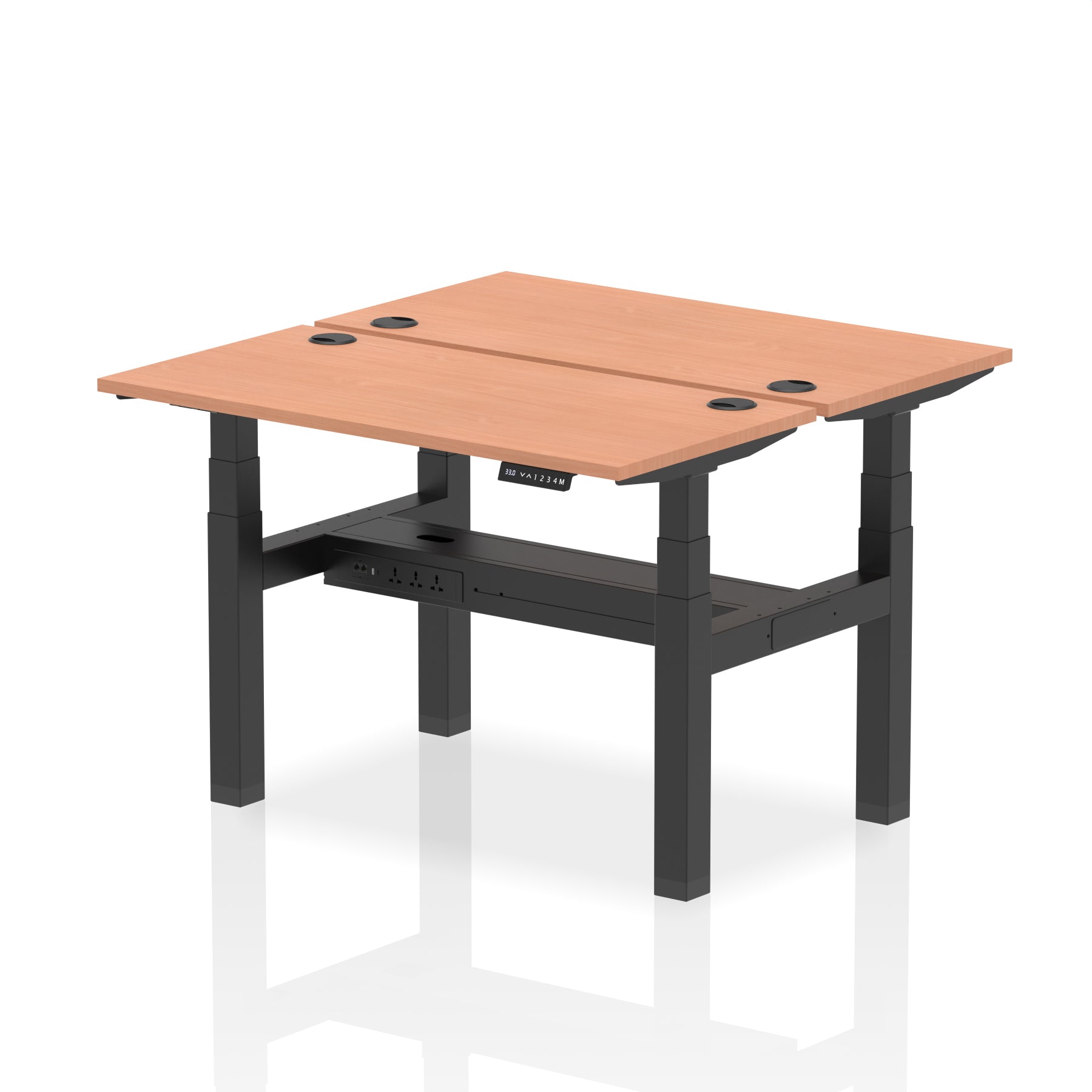 Air Back-to-Back Slimline Height Adjustable Bench Desk - 2 Person - 1200mm, 1400mm, 1600mm, 1800mm - Multiple Colour Options