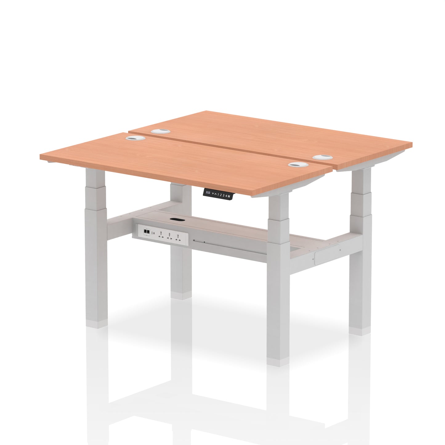 Air Back-to-Back Slimline Height Adjustable Bench Desk - 2 Person - 1200mm, 1400mm, 1600mm, 1800mm - Multiple Colour Options