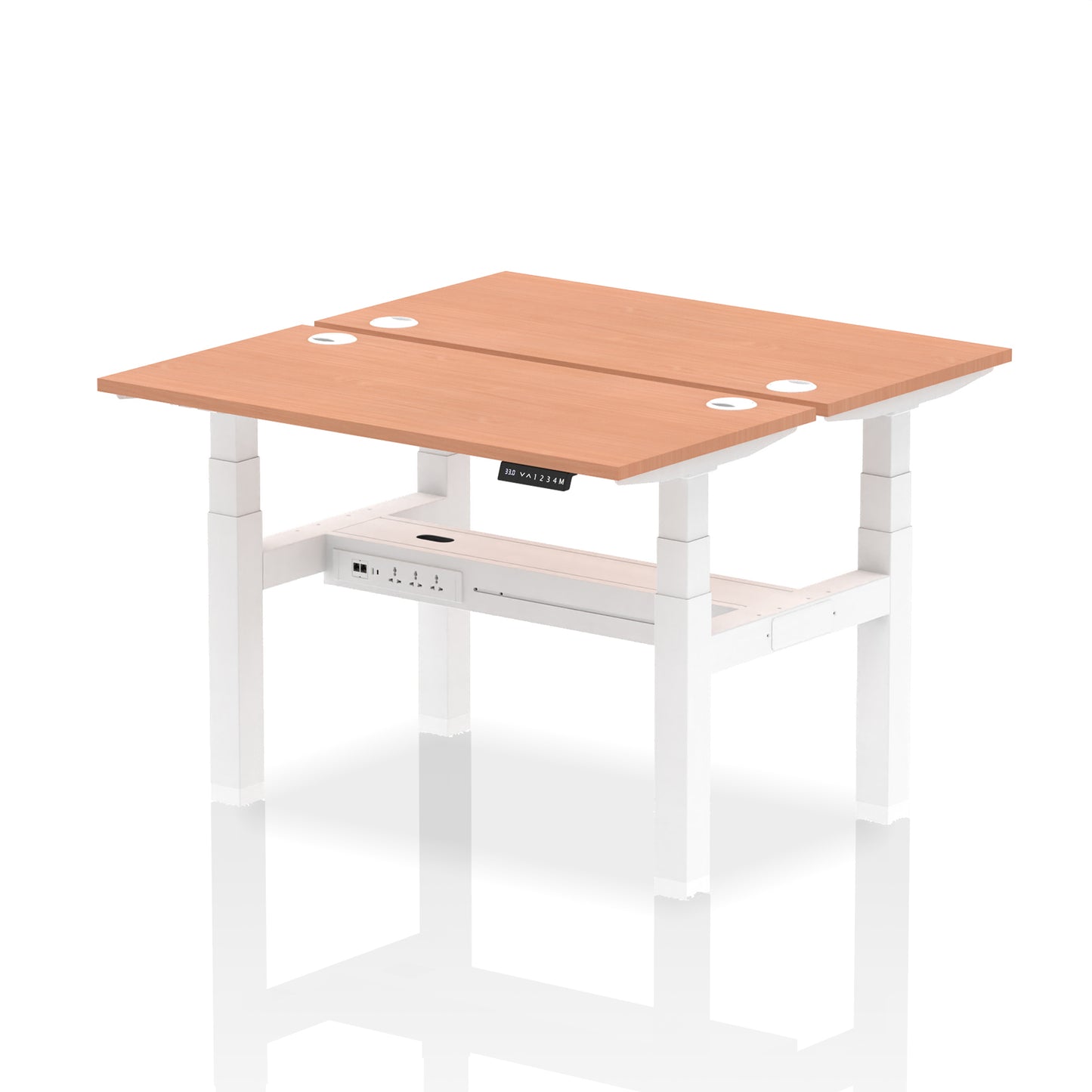 Air Back-to-Back Slimline Height Adjustable Bench Desk - 2 Person - 1200mm, 1400mm, 1600mm, 1800mm - Multiple Colour Options