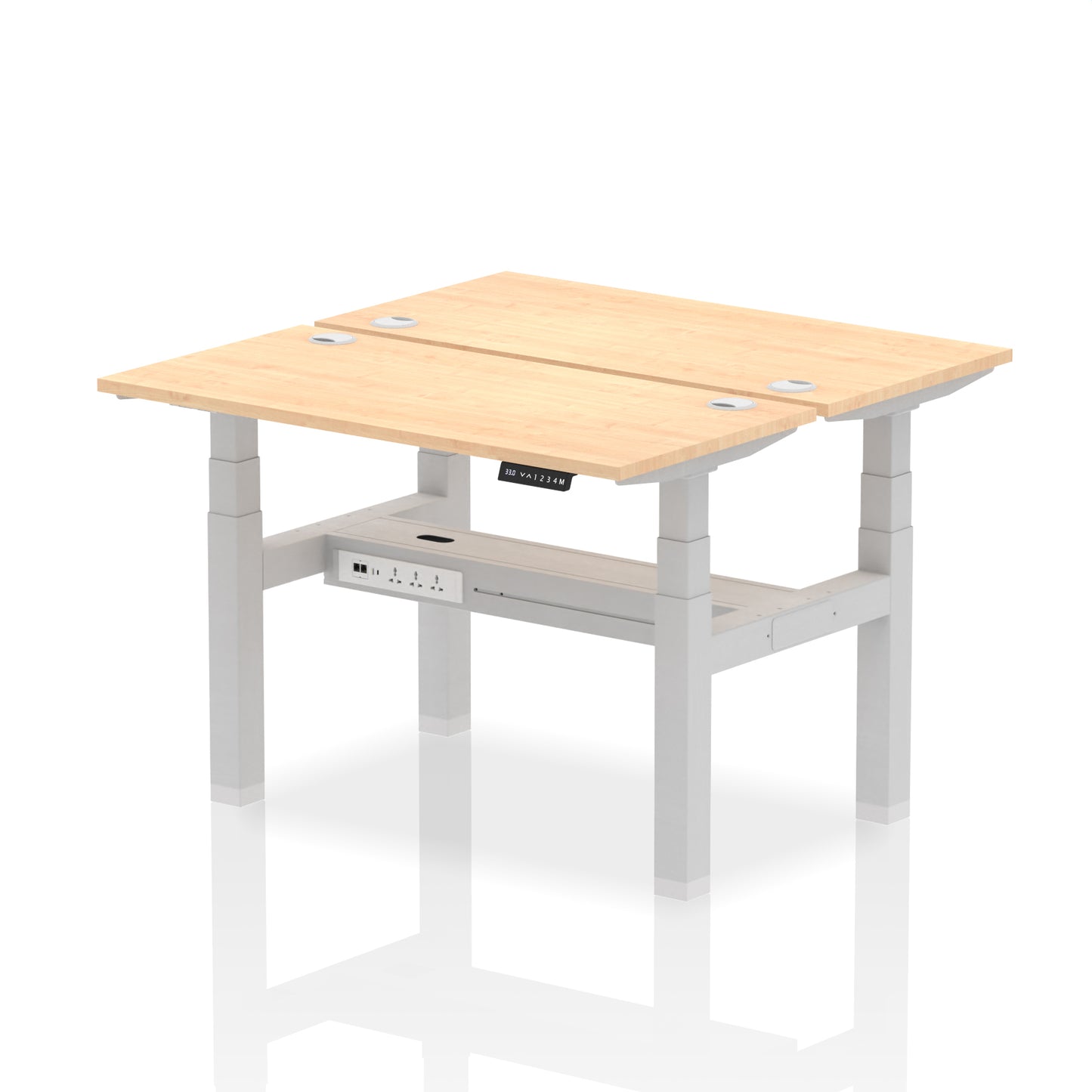 Air Back-to-Back Slimline Height Adjustable Bench Desk - 2 Person - 1200mm, 1400mm, 1600mm, 1800mm - Multiple Colour Options