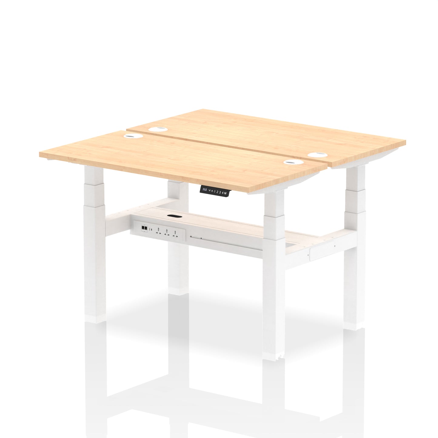 Air Back-to-Back Slimline Height Adjustable Bench Desk - 2 Person - 1200mm, 1400mm, 1600mm, 1800mm - Multiple Colour Options