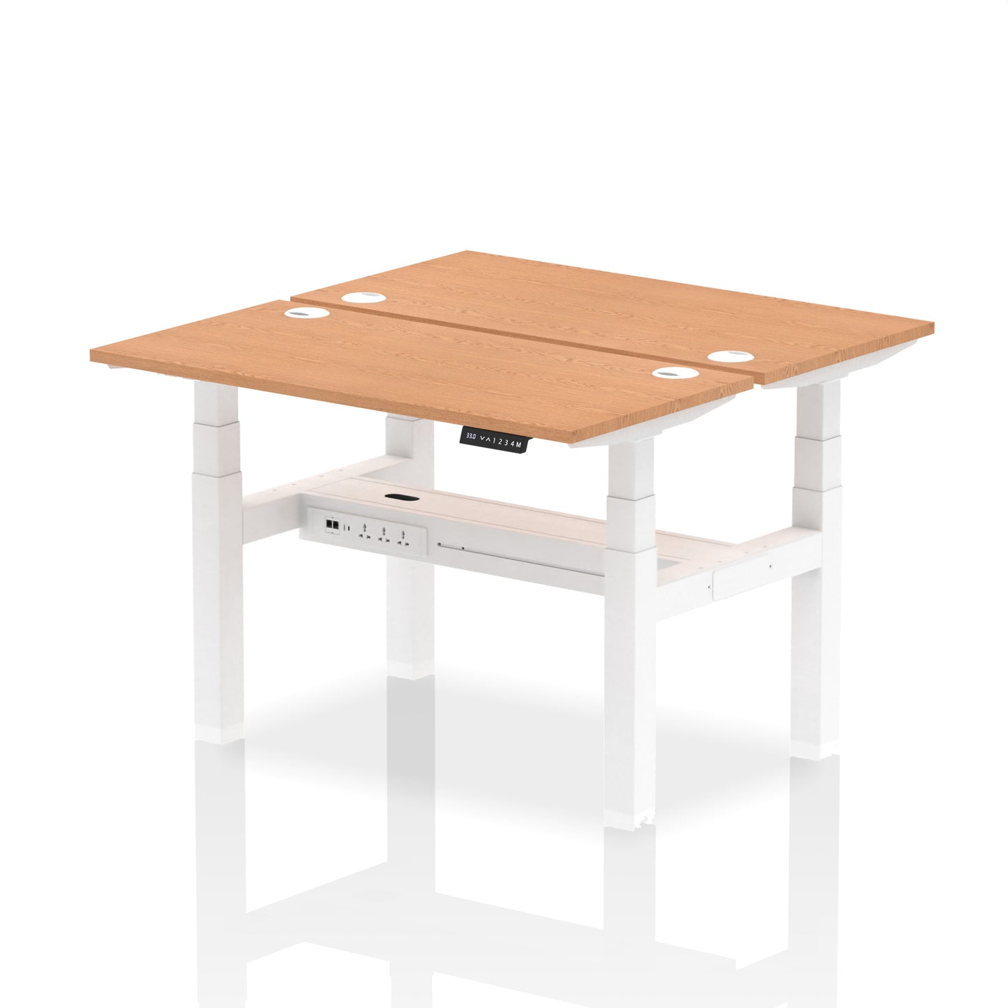Air Back-to-Back Slimline Height Adjustable Bench Desk - 2 Person - 1200mm, 1400mm, 1600mm, 1800mm - Multiple Colour Options