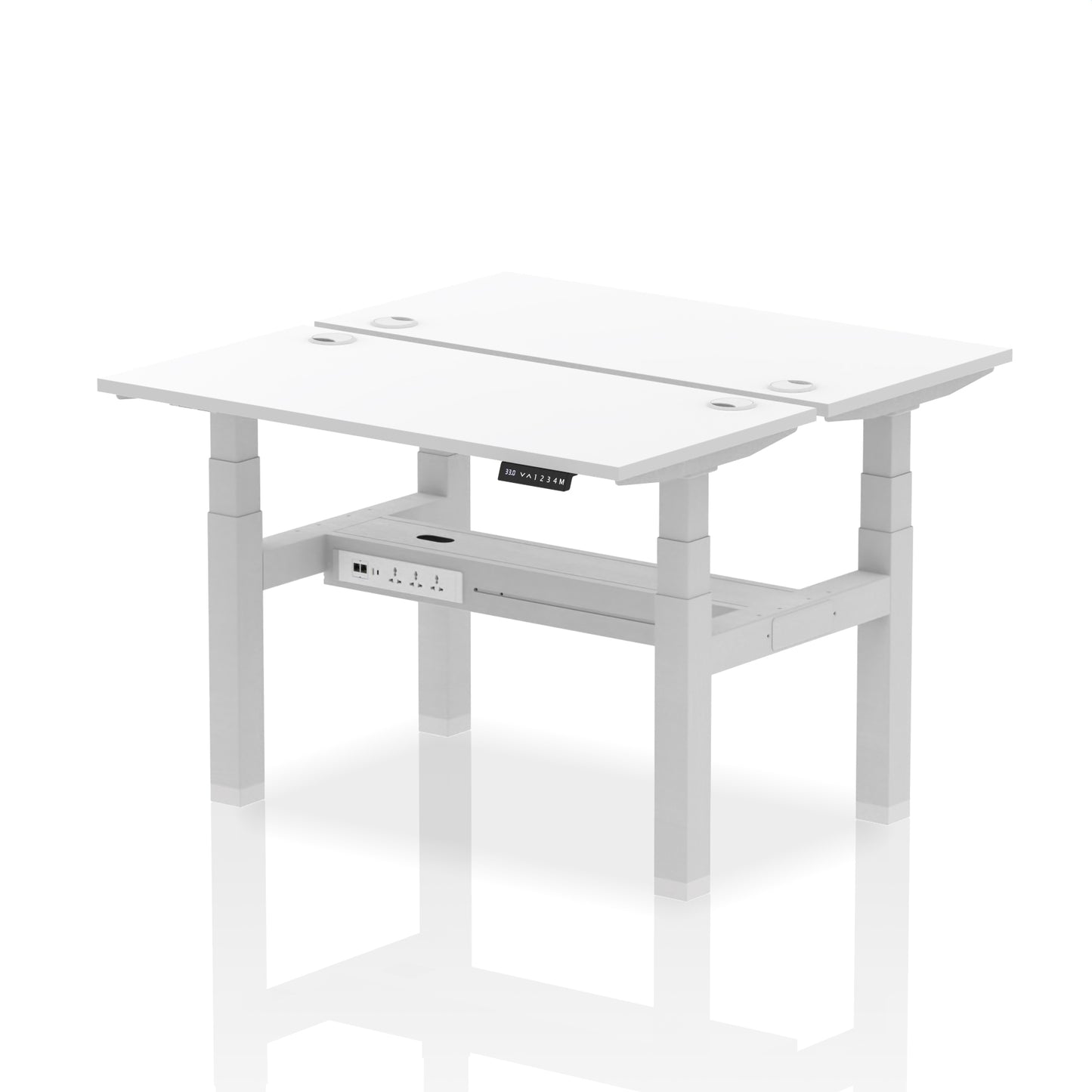 Air Back-to-Back Slimline Height Adjustable Bench Desk - 2 Person - 1200mm, 1400mm, 1600mm, 1800mm - Multiple Colour Options