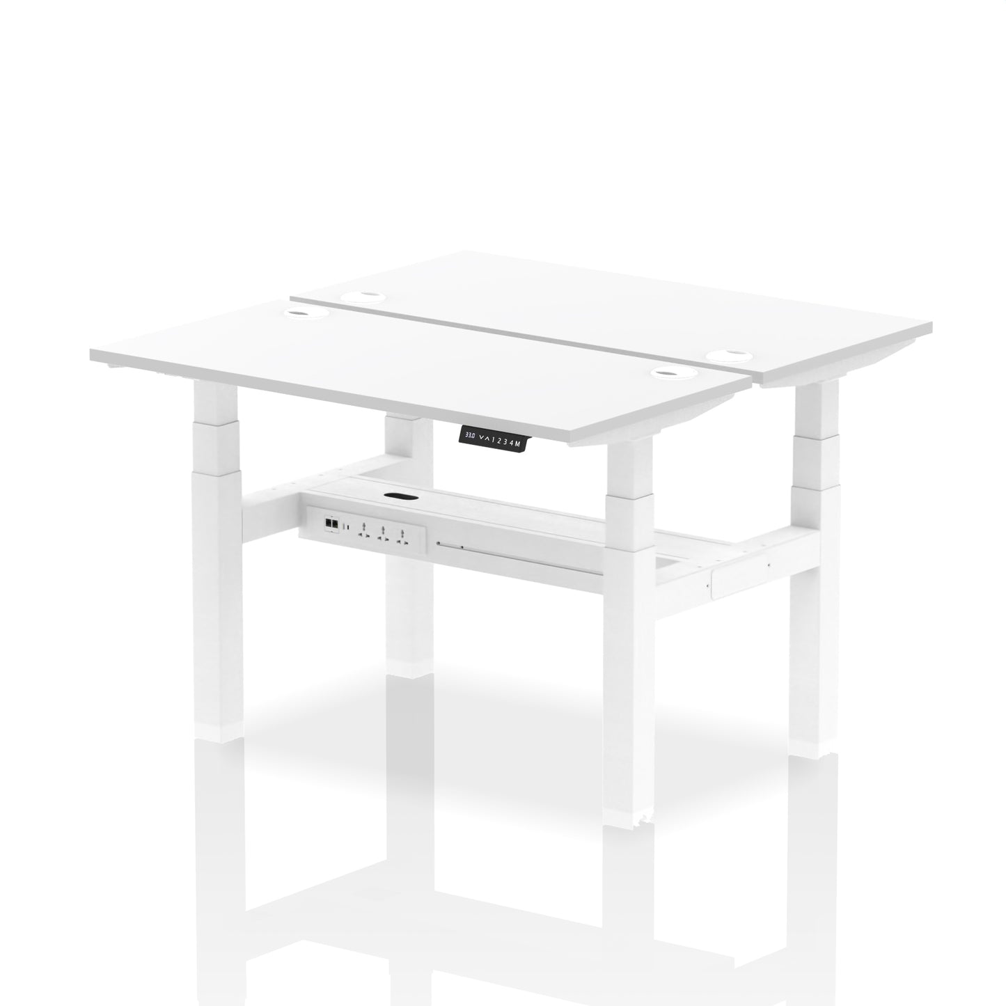 Air Back-to-Back Slimline Height Adjustable Bench Desk - 2 Person - 1200mm, 1400mm, 1600mm, 1800mm - Multiple Colour Options