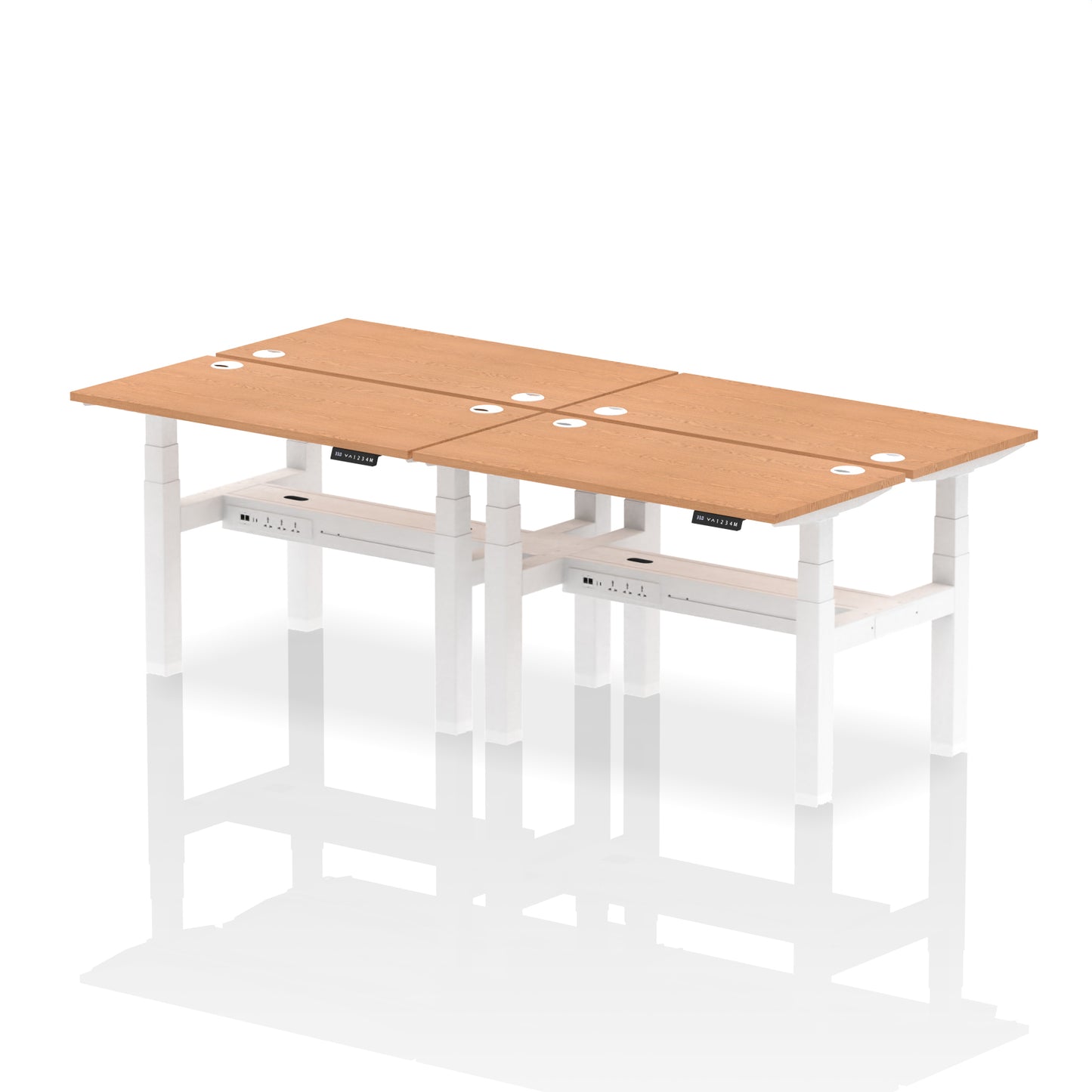 Air Back-to-Back Slimline Height Adjustable Bench Desk - 4 Person - 1200mm, 1400mm, 1600mm, 1800mm - Multiple Colour Options