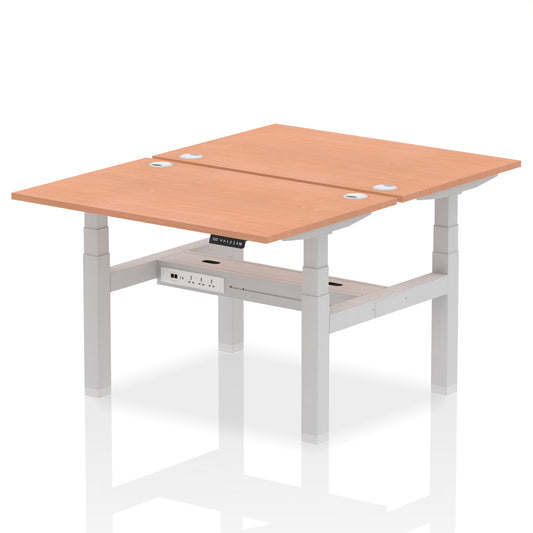 Air Back-to-Back Height Adjustable Bench Desk - 2 Person - 1200mm, 1400mm, 1600mm, 1800mm - Multiple Colour Options