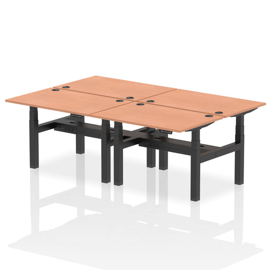 Air Back-to-Back Height Adjustable Bench Desk - 4 Person - 1200mm, 1400mm, 1600mm, 1800mm - Multiple Colour Options