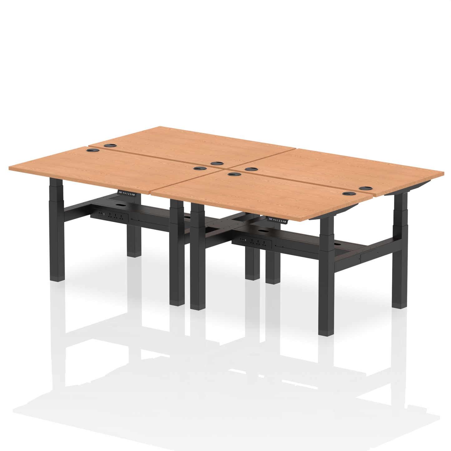 Air Back-to-Back Height Adjustable Bench Desk - 4 Person - 1200mm, 1400mm, 1600mm, 1800mm - Multiple Colour Options