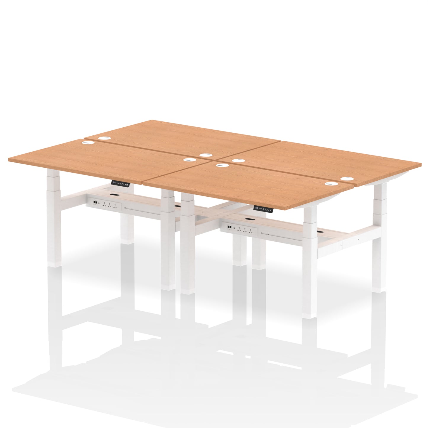 Air Back-to-Back Height Adjustable Bench Desk - 4 Person - 1200mm, 1400mm, 1600mm, 1800mm - Multiple Colour Options