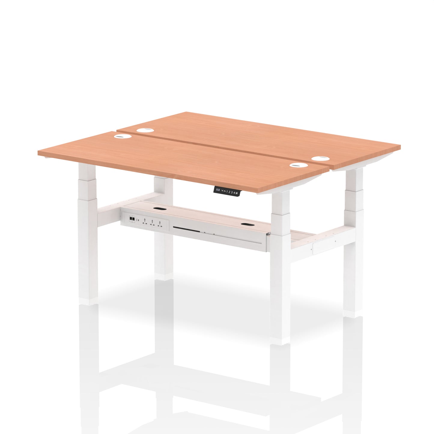 Air Back-to-Back Slimline Height Adjustable Bench Desk - 2 Person - 1200mm, 1400mm, 1600mm, 1800mm - Multiple Colour Options