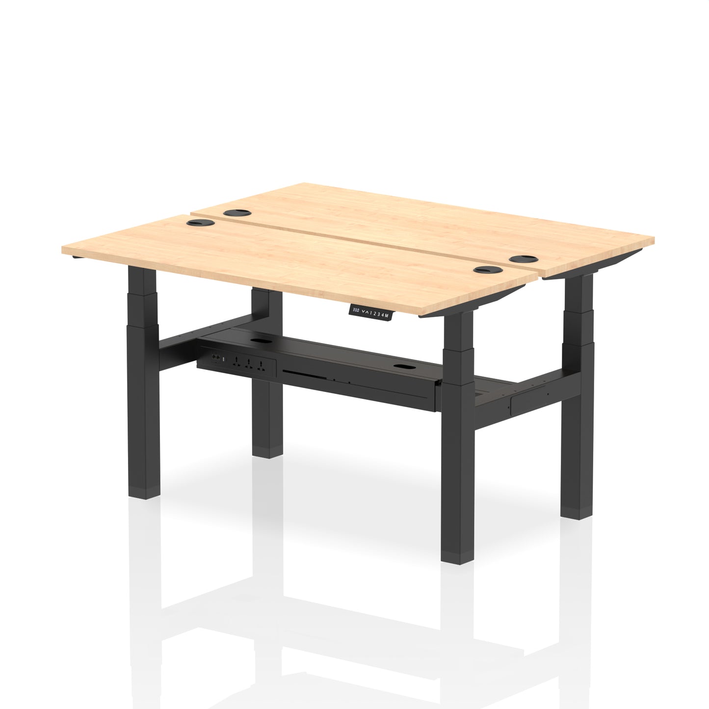 Air Back-to-Back Slimline Height Adjustable Bench Desk - 2 Person - 1200mm, 1400mm, 1600mm, 1800mm - Multiple Colour Options