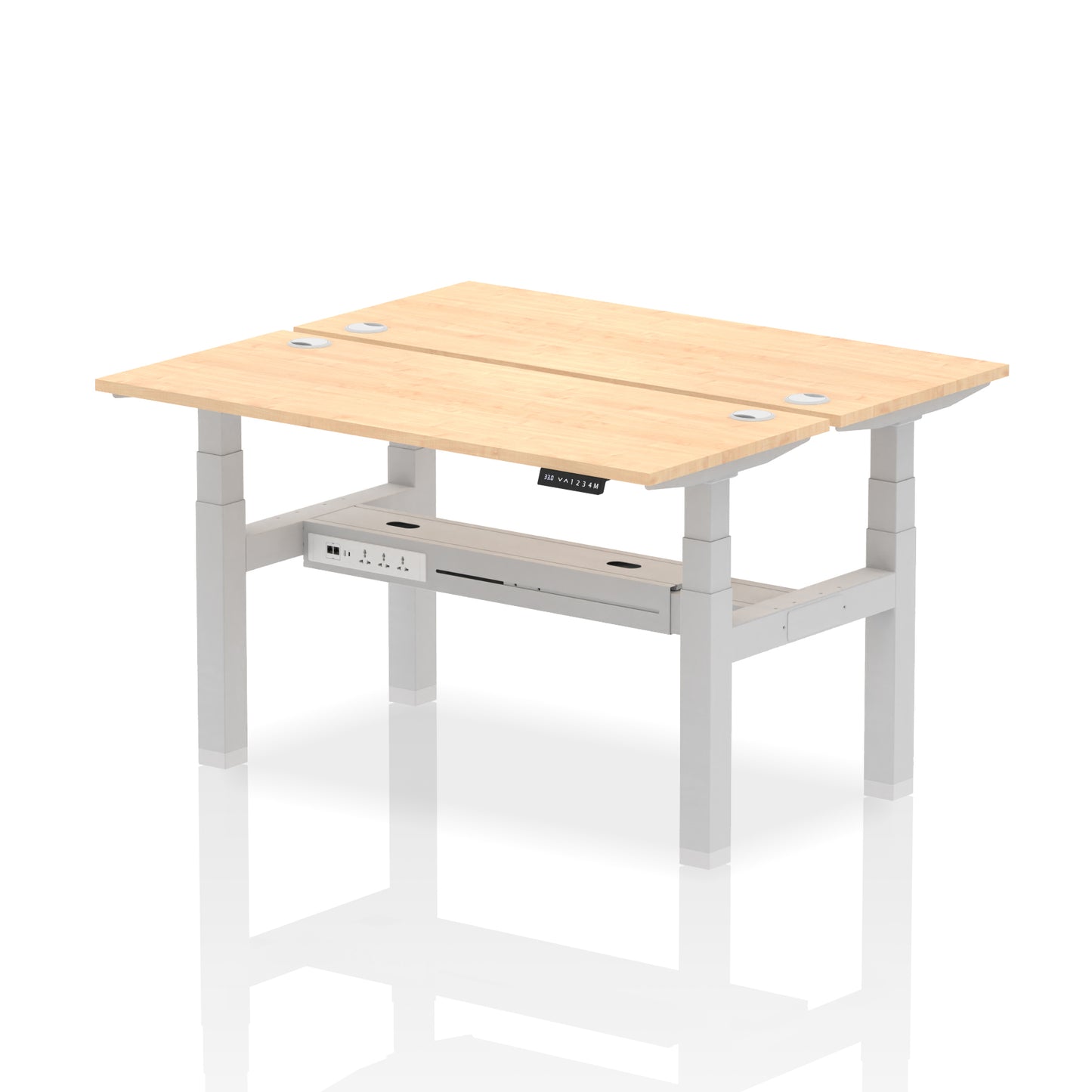 Air Back-to-Back Slimline Height Adjustable Bench Desk - 2 Person - 1200mm, 1400mm, 1600mm, 1800mm - Multiple Colour Options