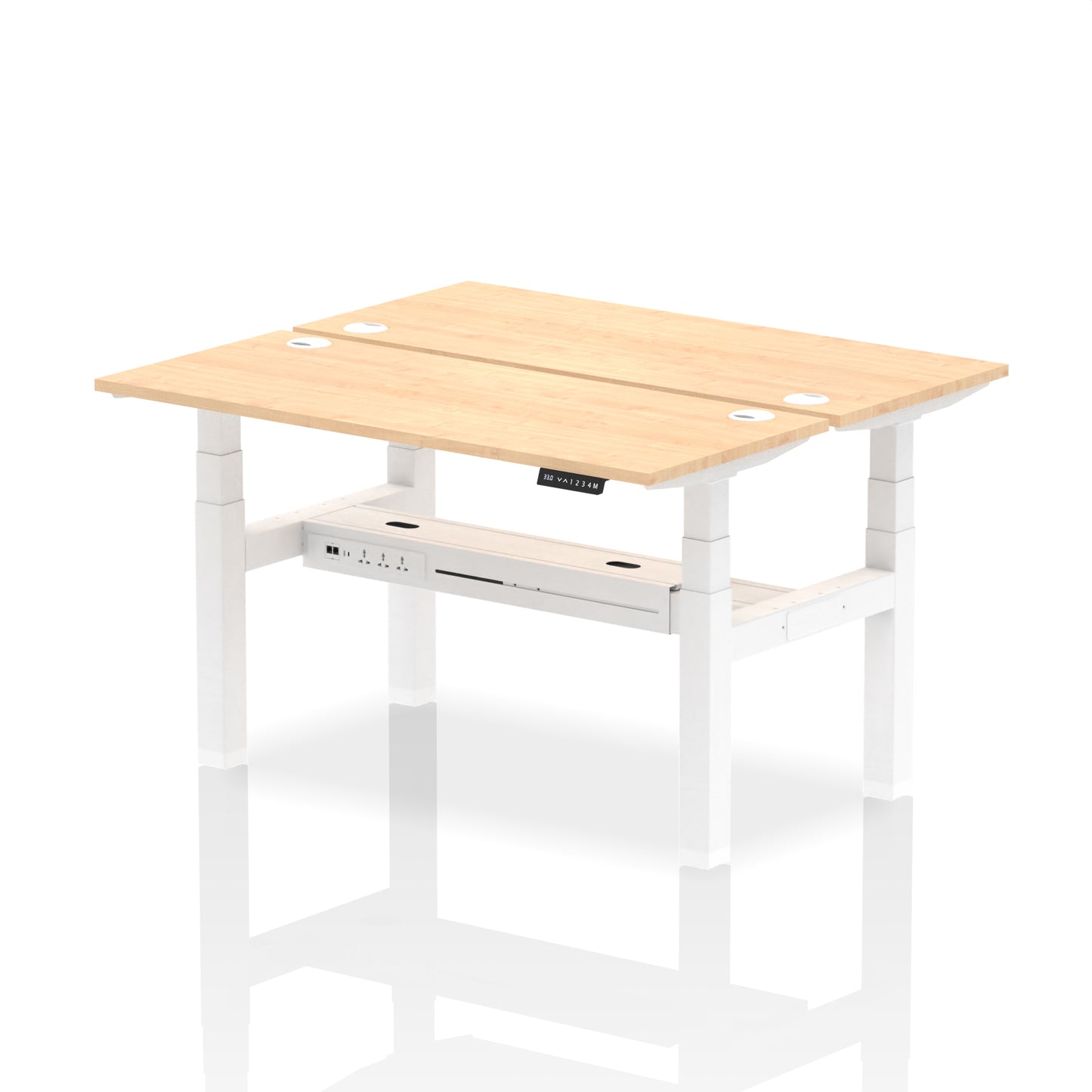 Air Back-to-Back Slimline Height Adjustable Bench Desk - 2 Person - 1200mm, 1400mm, 1600mm, 1800mm - Multiple Colour Options