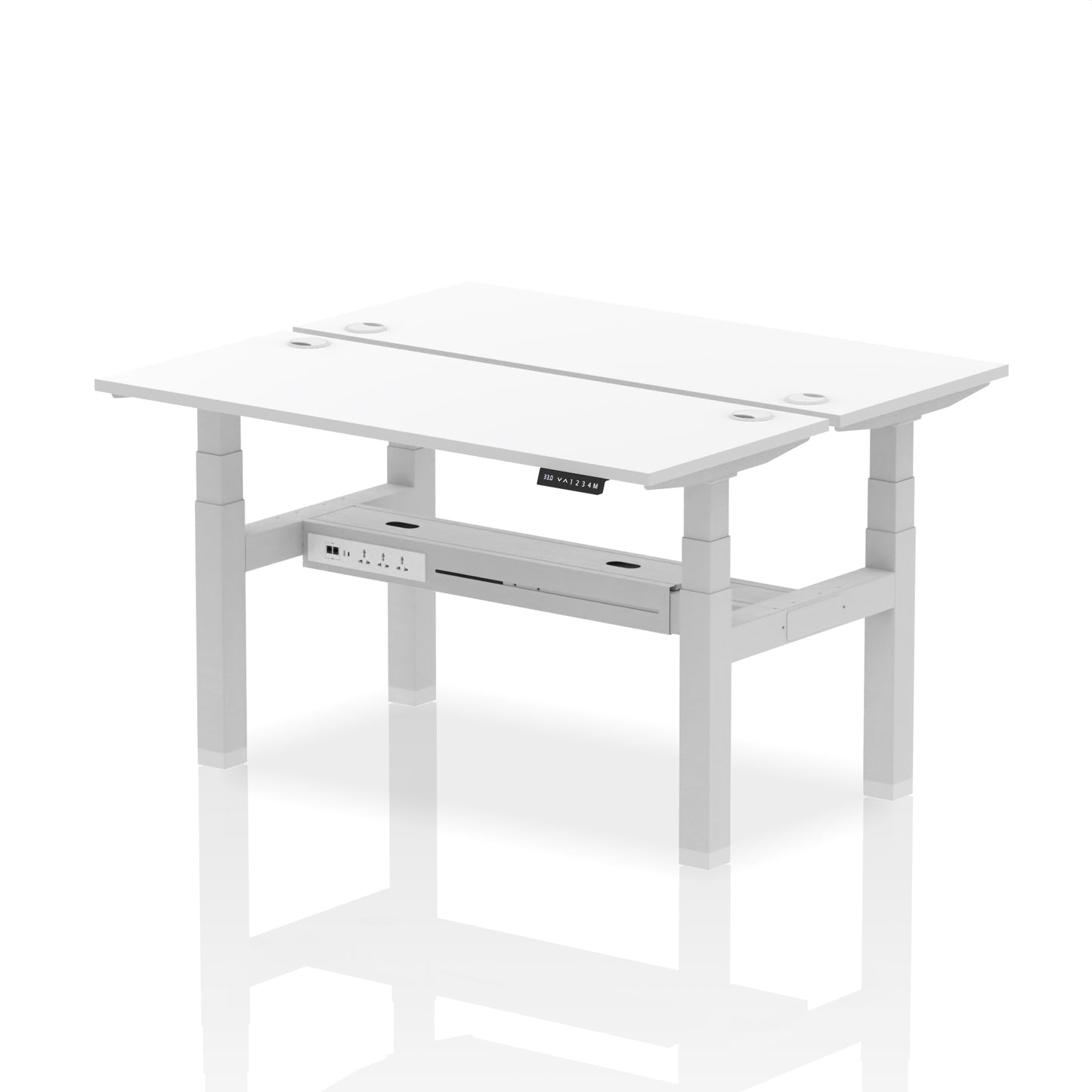 Air Back-to-Back Slimline Height Adjustable Bench Desk - 2 Person - 1200mm, 1400mm, 1600mm, 1800mm - Multiple Colour Options
