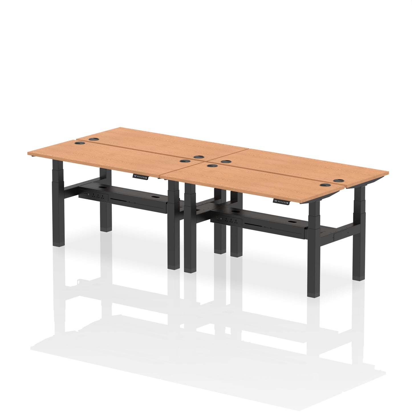 Air Back-to-Back Slimline Height Adjustable Bench Desk - 4 Person - 1200mm, 1400mm, 1600mm, 1800mm - Multiple Colour Options