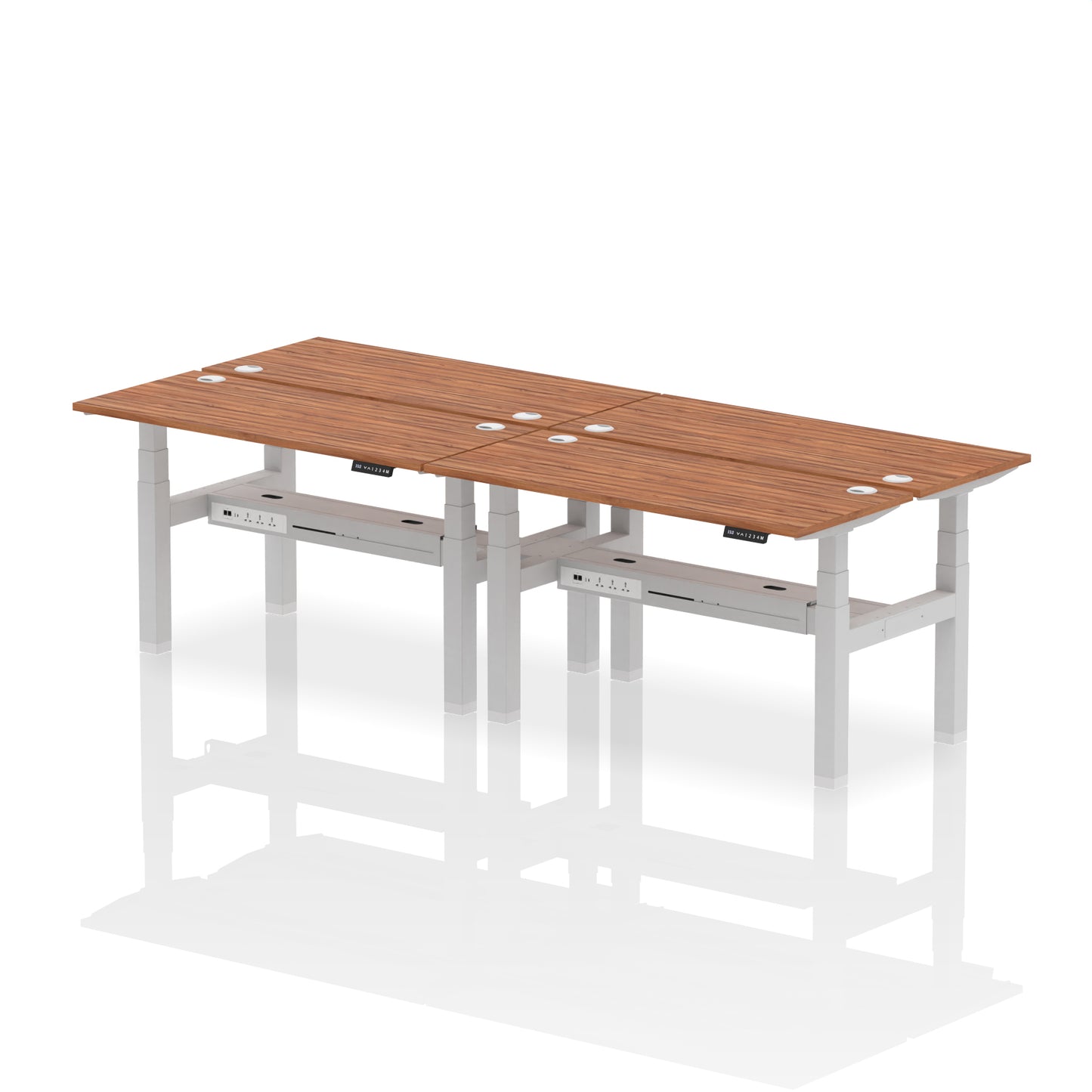 Air Back-to-Back Slimline Height Adjustable Bench Desk - 4 Person - 1200mm, 1400mm, 1600mm, 1800mm - Multiple Colour Options