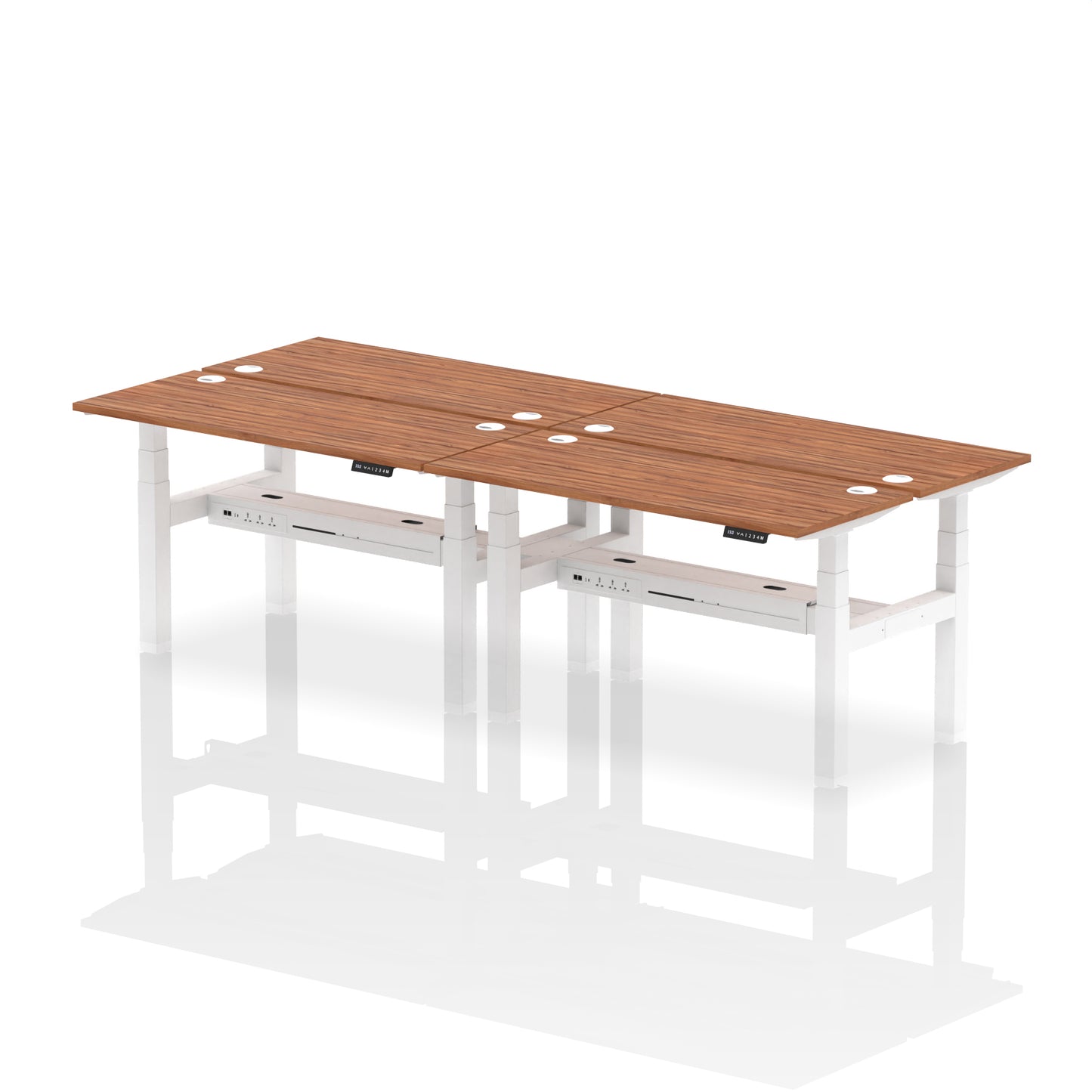 Air Back-to-Back Slimline Height Adjustable Bench Desk - 4 Person - 1200mm, 1400mm, 1600mm, 1800mm - Multiple Colour Options