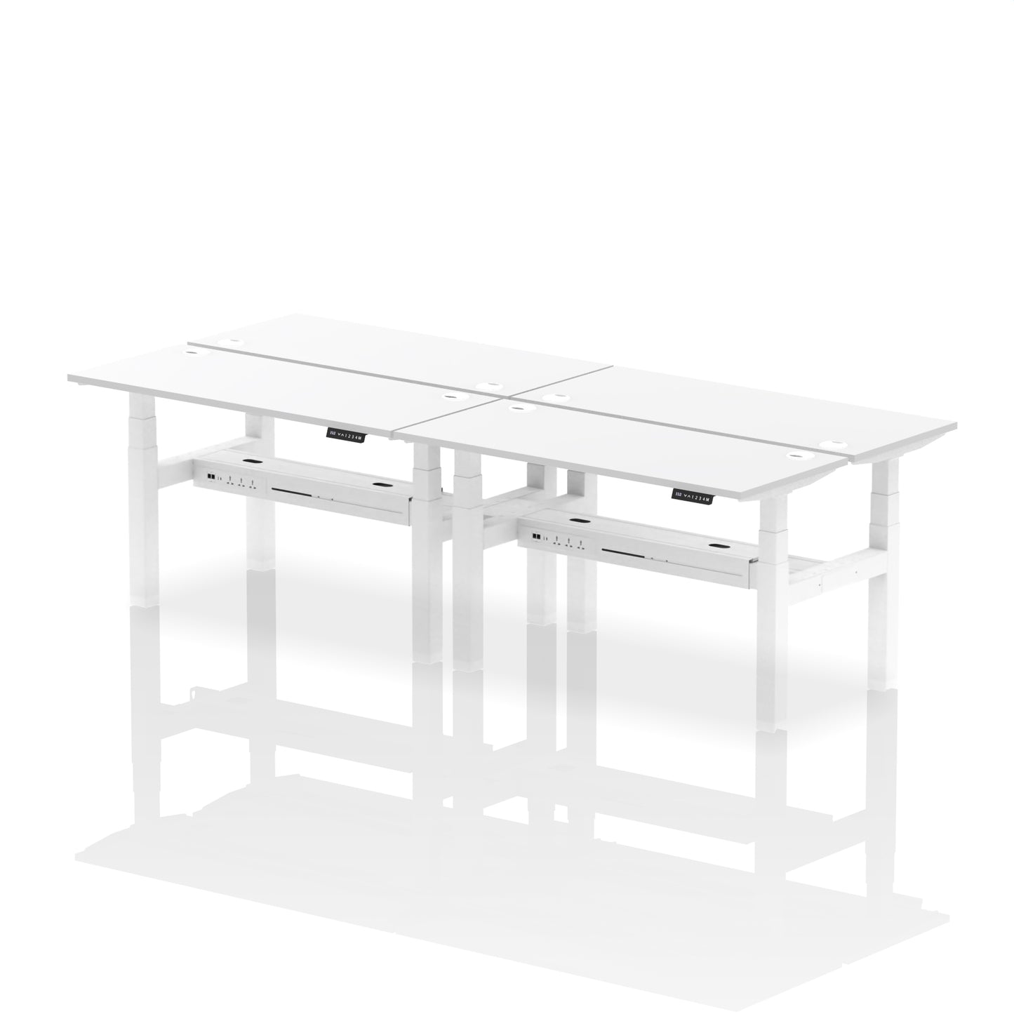 Air Back-to-Back Slimline Height Adjustable Bench Desk - 4 Person - 1200mm, 1400mm, 1600mm, 1800mm - Multiple Colour Options