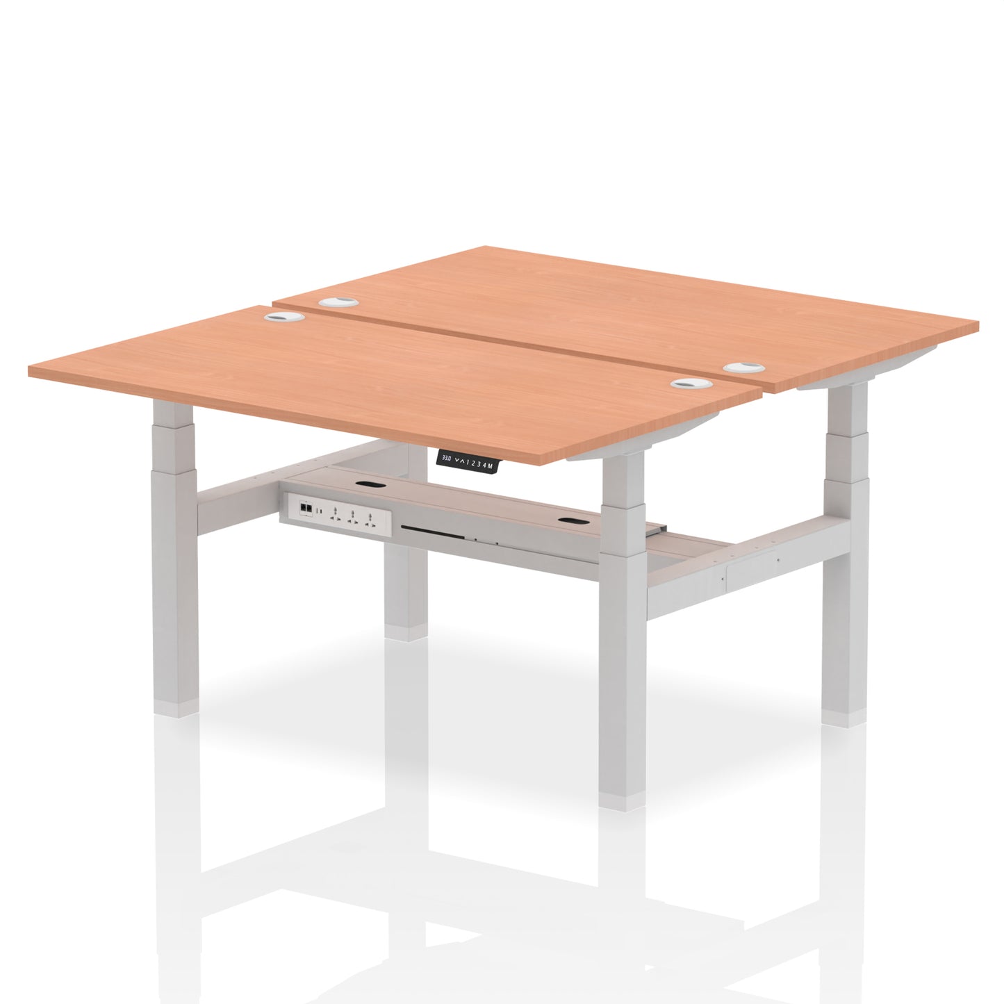 Air Back-to-Back Height Adjustable Bench Desk - 2 Person - 1200mm, 1400mm, 1600mm, 1800mm - Multiple Colour Options