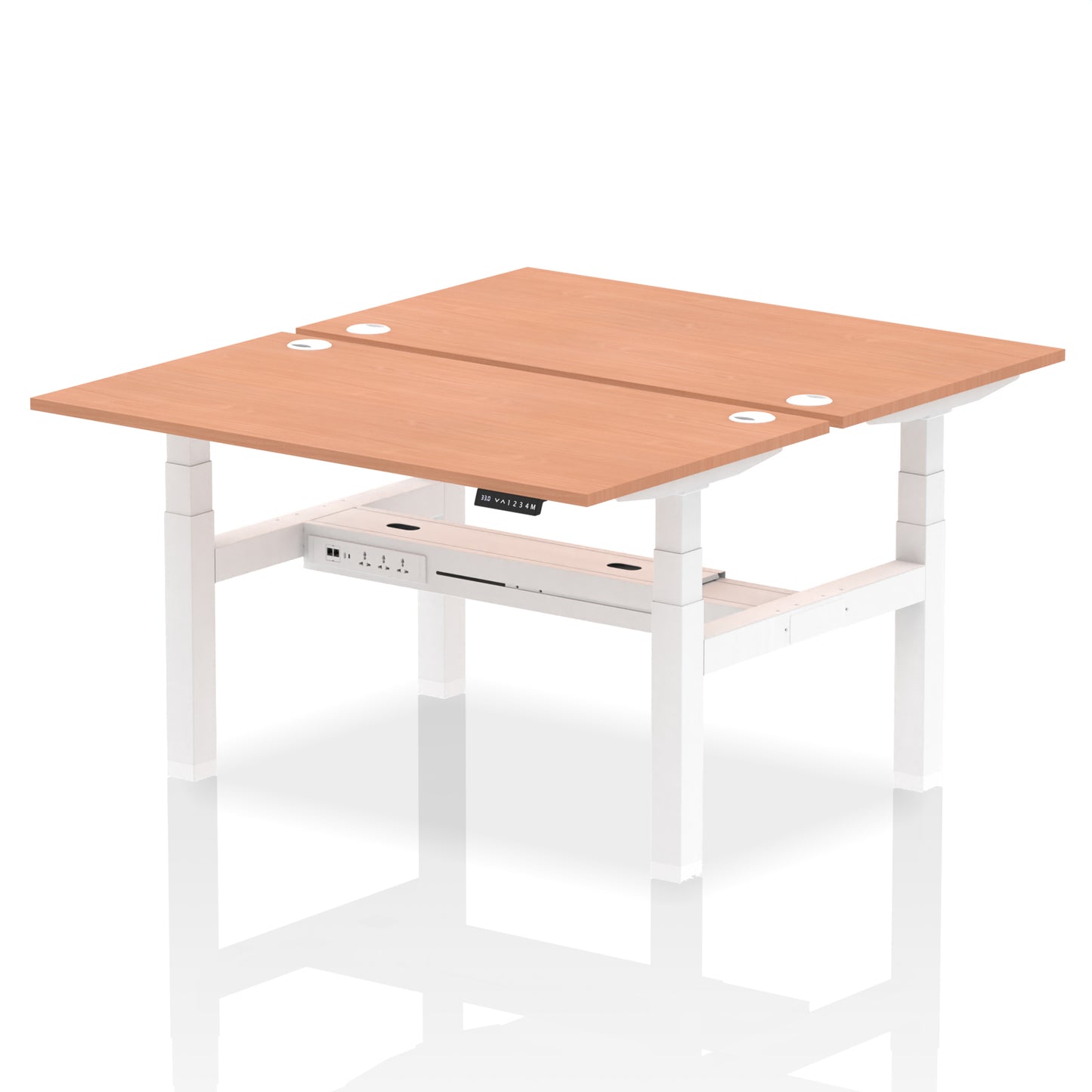 Air Back-to-Back Height Adjustable Bench Desk - 2 Person - 1200mm, 1400mm, 1600mm, 1800mm - Multiple Colour Options