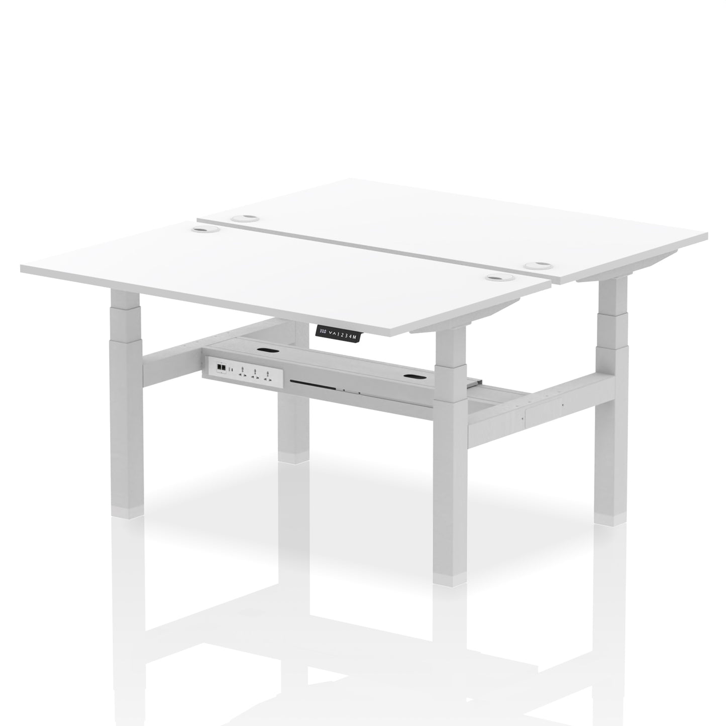 Air Back-to-Back Height Adjustable Bench Desk - 2 Person - 1200mm, 1400mm, 1600mm, 1800mm - Multiple Colour Options