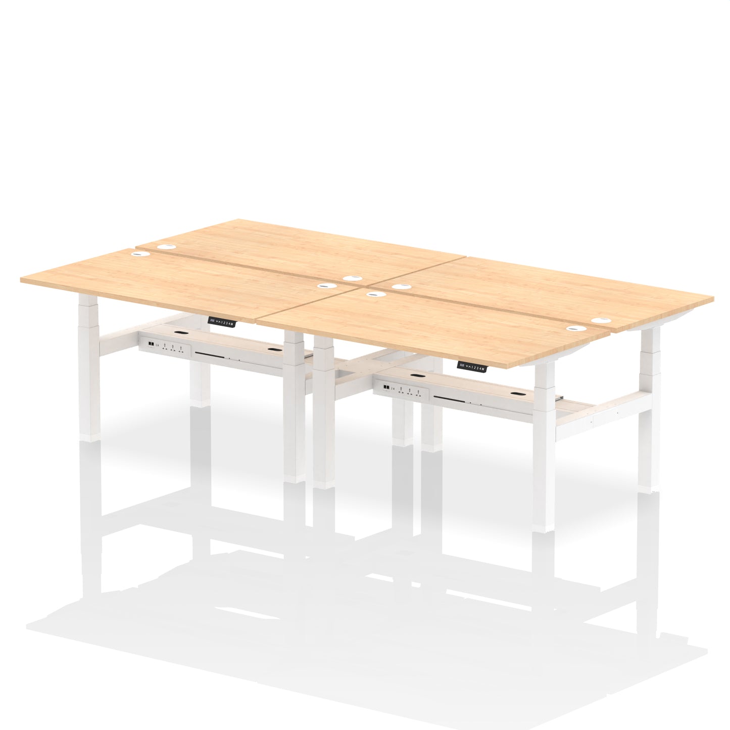 Air Back-to-Back Height Adjustable Bench Desk - 4 Person - 1200mm, 1400mm, 1600mm, 1800mm - Multiple Colour Options