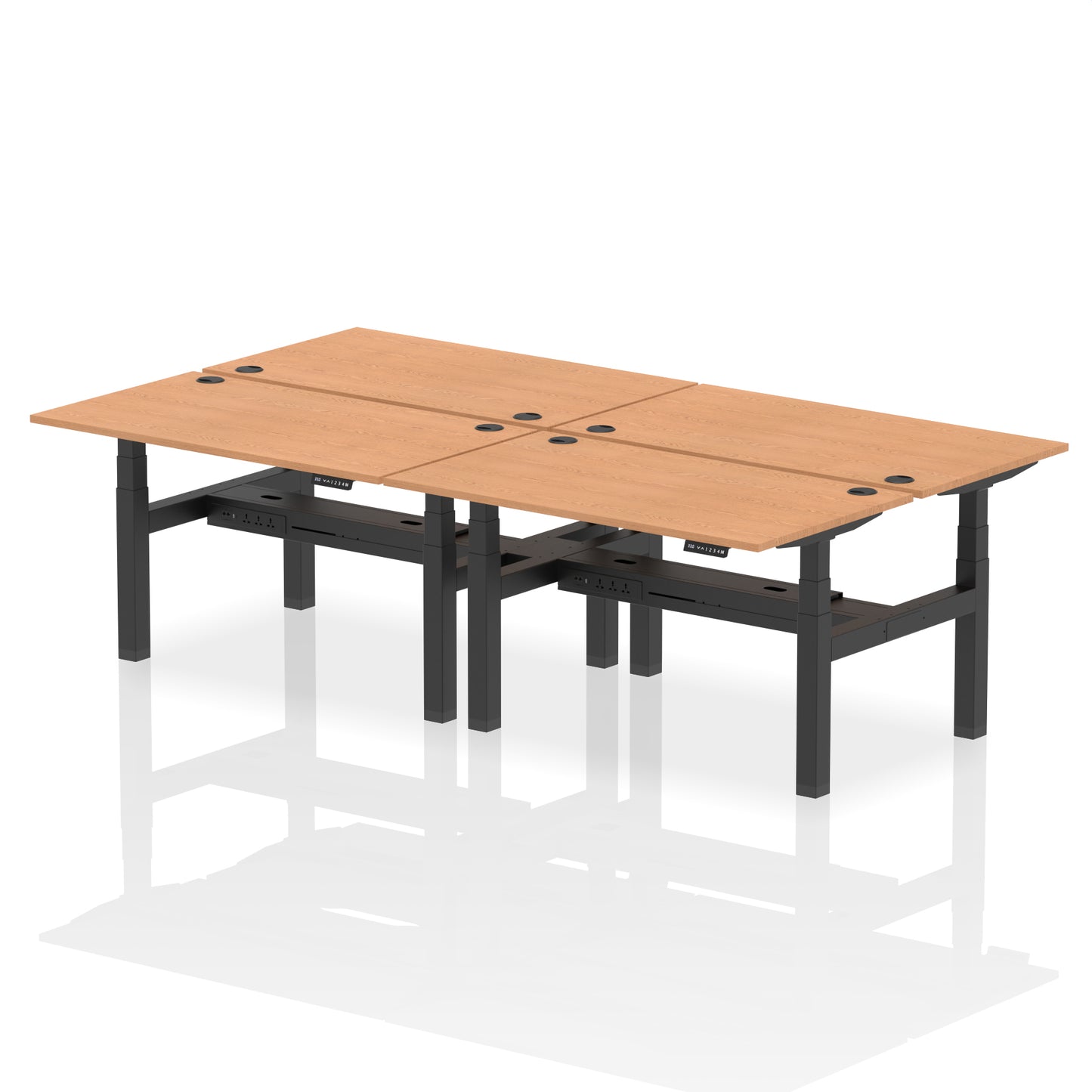 Air Back-to-Back Height Adjustable Bench Desk - 4 Person - 1200mm, 1400mm, 1600mm, 1800mm - Multiple Colour Options