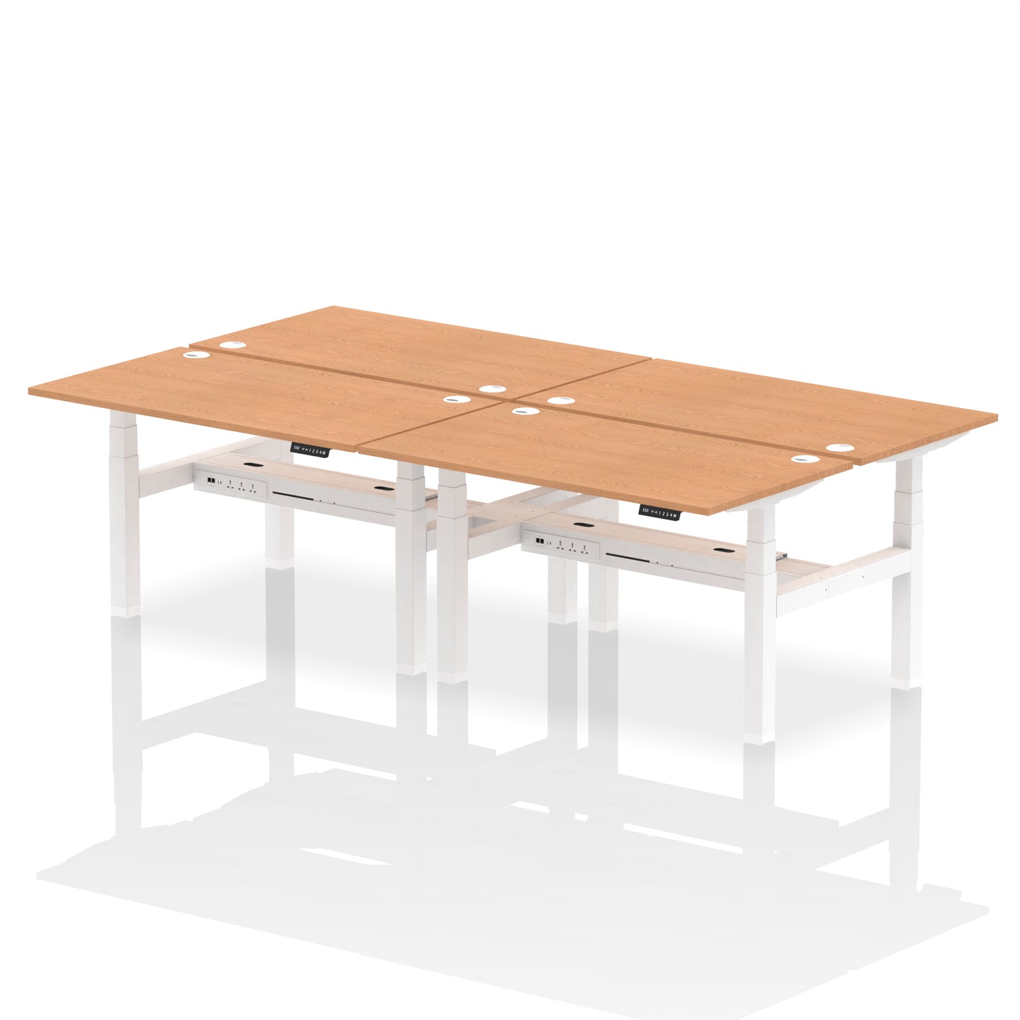 Air Back-to-Back Height Adjustable Bench Desk - 4 Person - 1200mm, 1400mm, 1600mm, 1800mm - Multiple Colour Options