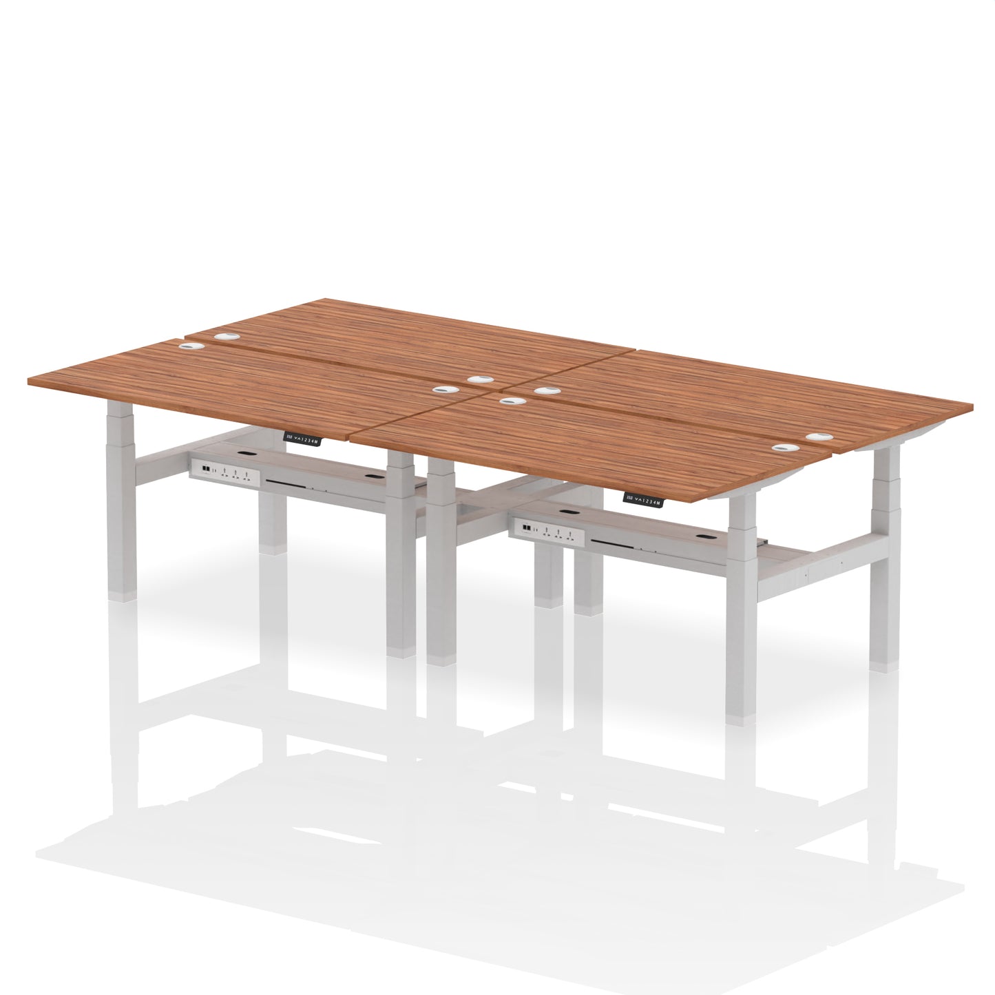 Air Back-to-Back Height Adjustable Bench Desk - 4 Person - 1200mm, 1400mm, 1600mm, 1800mm - Multiple Colour Options