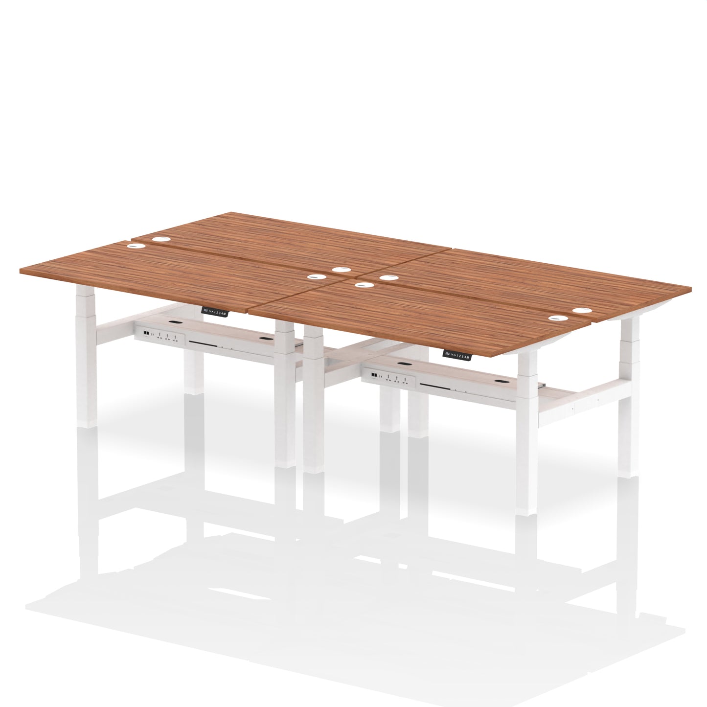 Air Back-to-Back Height Adjustable Bench Desk - 4 Person - 1200mm, 1400mm, 1600mm, 1800mm - Multiple Colour Options