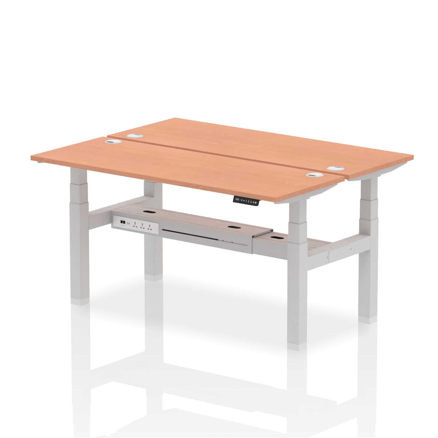 Air Back-to-Back Slimline Height Adjustable Bench Desk - 2 Person - 1200mm, 1400mm, 1600mm, 1800mm - Multiple Colour Options