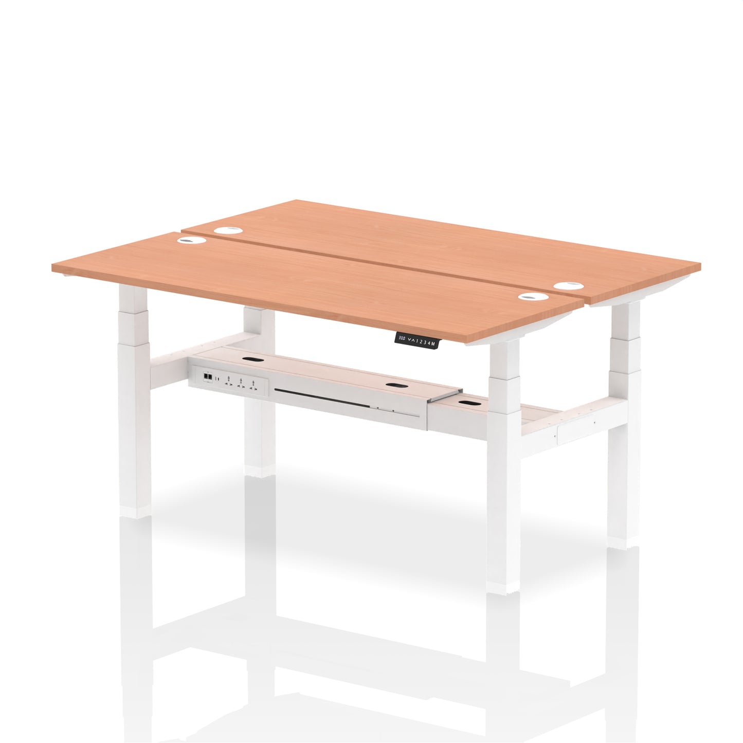 Air Back-to-Back Slimline Height Adjustable Bench Desk - 2 Person - 1200mm, 1400mm, 1600mm, 1800mm - Multiple Colour Options