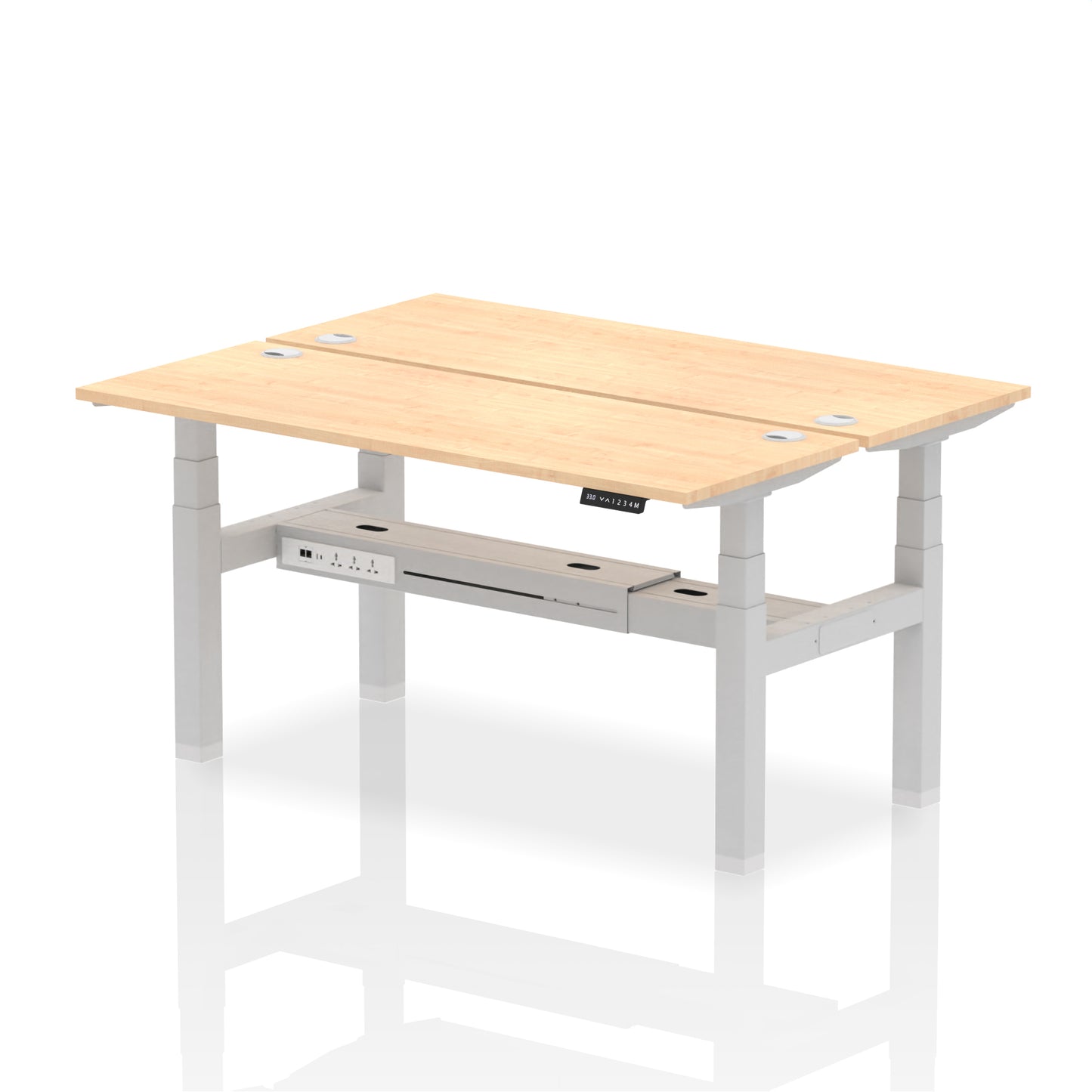 Air Back-to-Back Slimline Height Adjustable Bench Desk - 2 Person - 1200mm, 1400mm, 1600mm, 1800mm - Multiple Colour Options