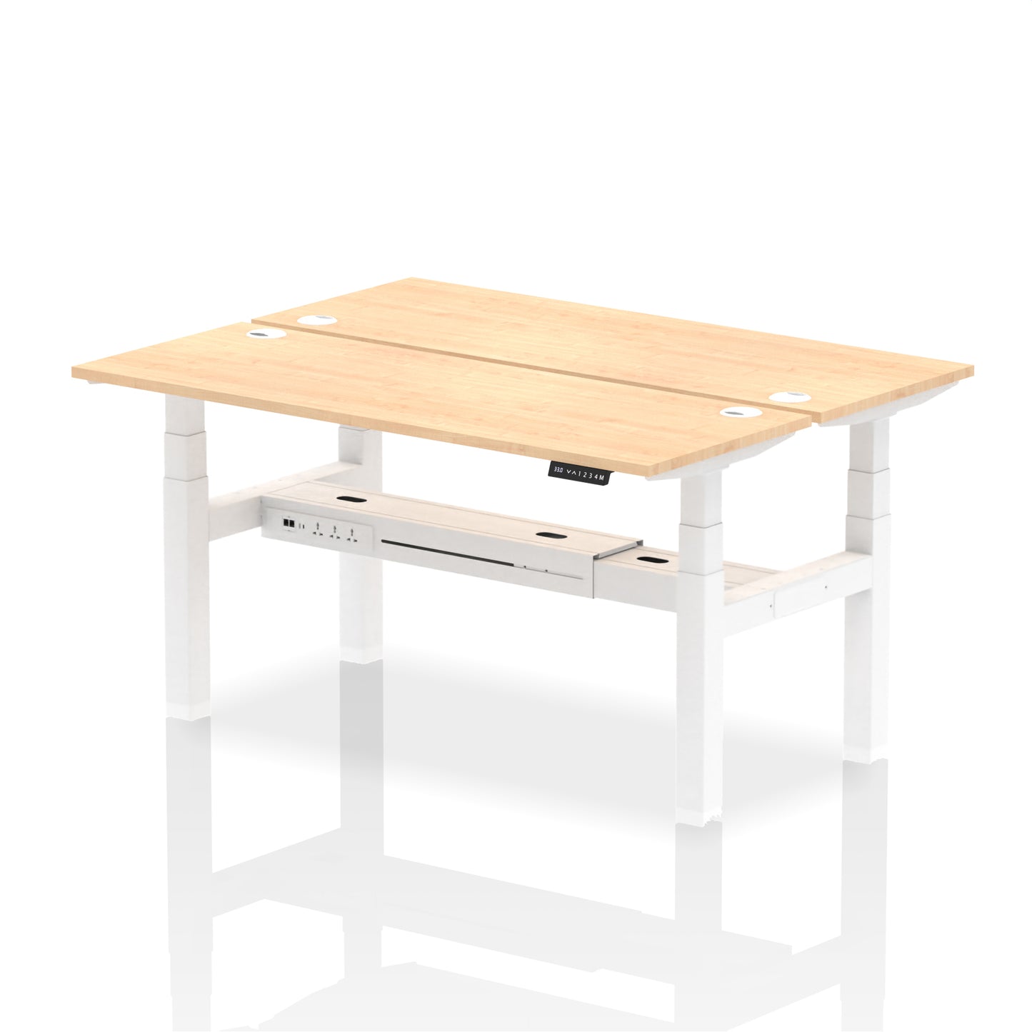 Air Back-to-Back Slimline Height Adjustable Bench Desk - 2 Person - 1200mm, 1400mm, 1600mm, 1800mm - Multiple Colour Options