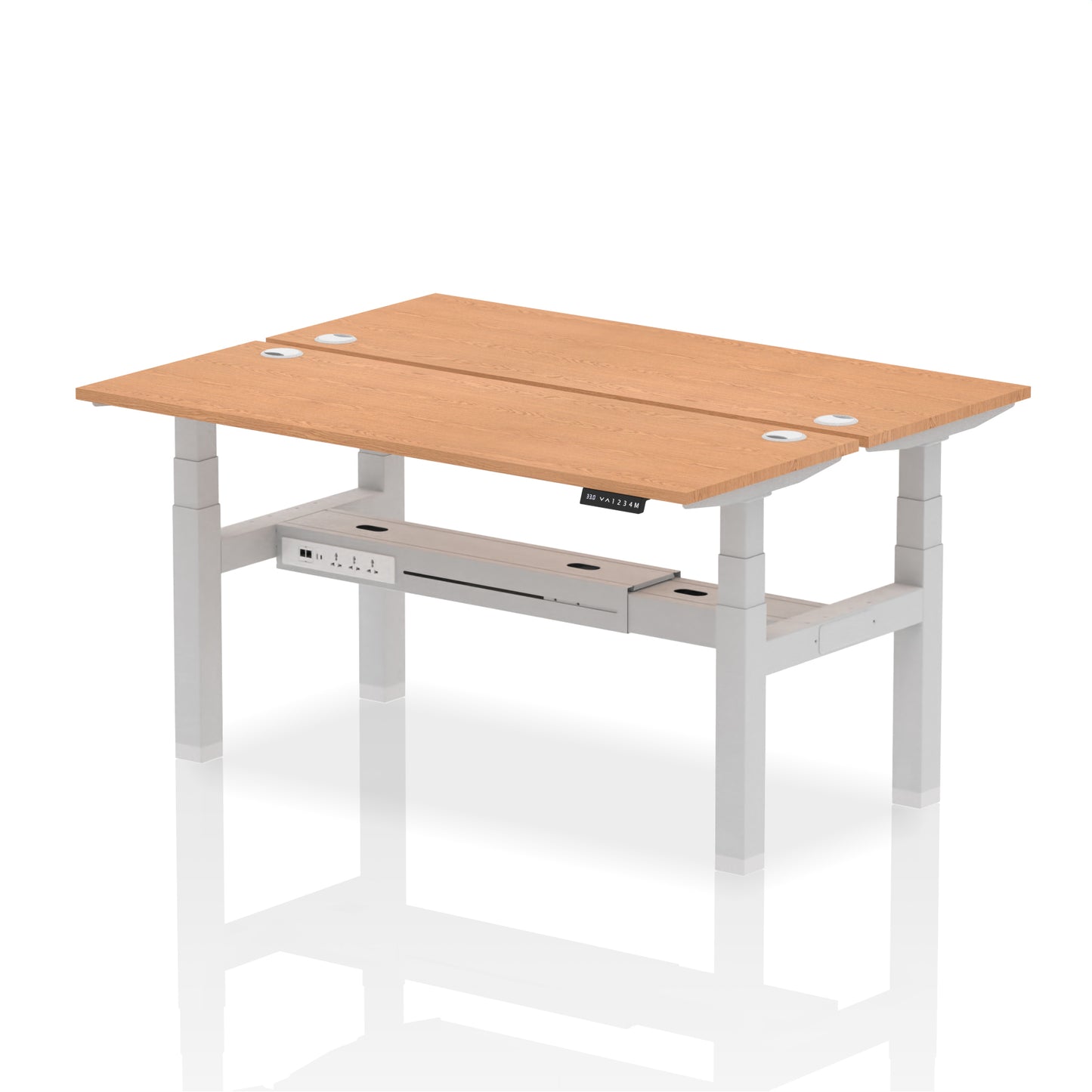 Air Back-to-Back Slimline Height Adjustable Bench Desk - 2 Person - 1200mm, 1400mm, 1600mm, 1800mm - Multiple Colour Options