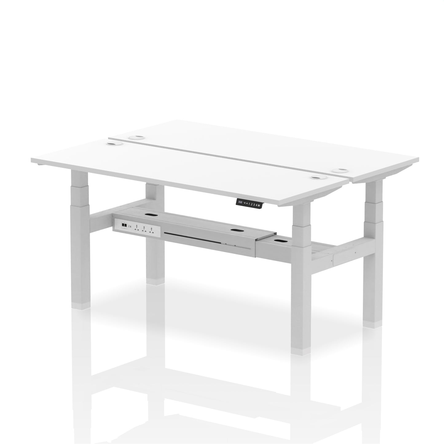 Air Back-to-Back Slimline Height Adjustable Bench Desk - 2 Person - 1200mm, 1400mm, 1600mm, 1800mm - Multiple Colour Options