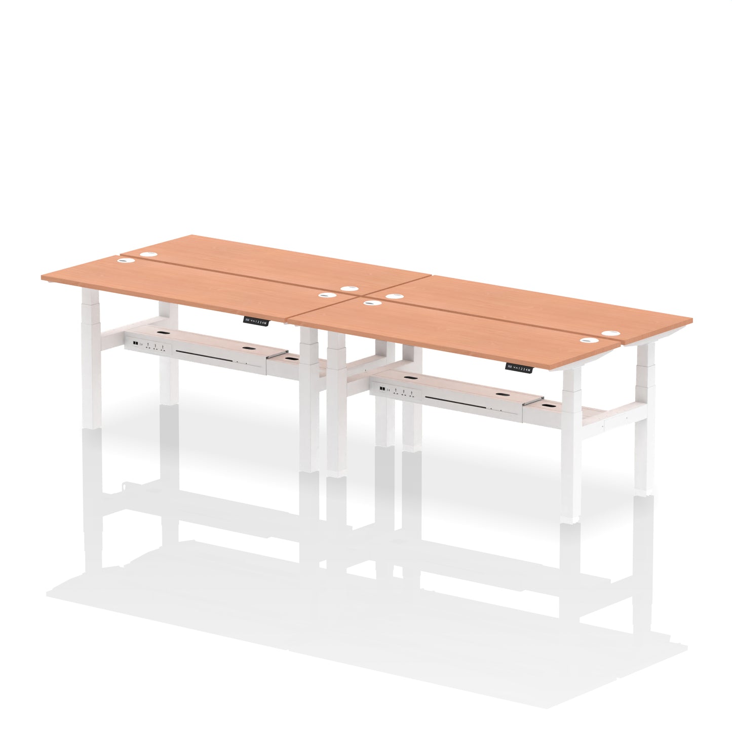 Air Back-to-Back Slimline Height Adjustable Bench Desk - 4 Person - 1200mm, 1400mm, 1600mm, 1800mm - Multiple Colour Options