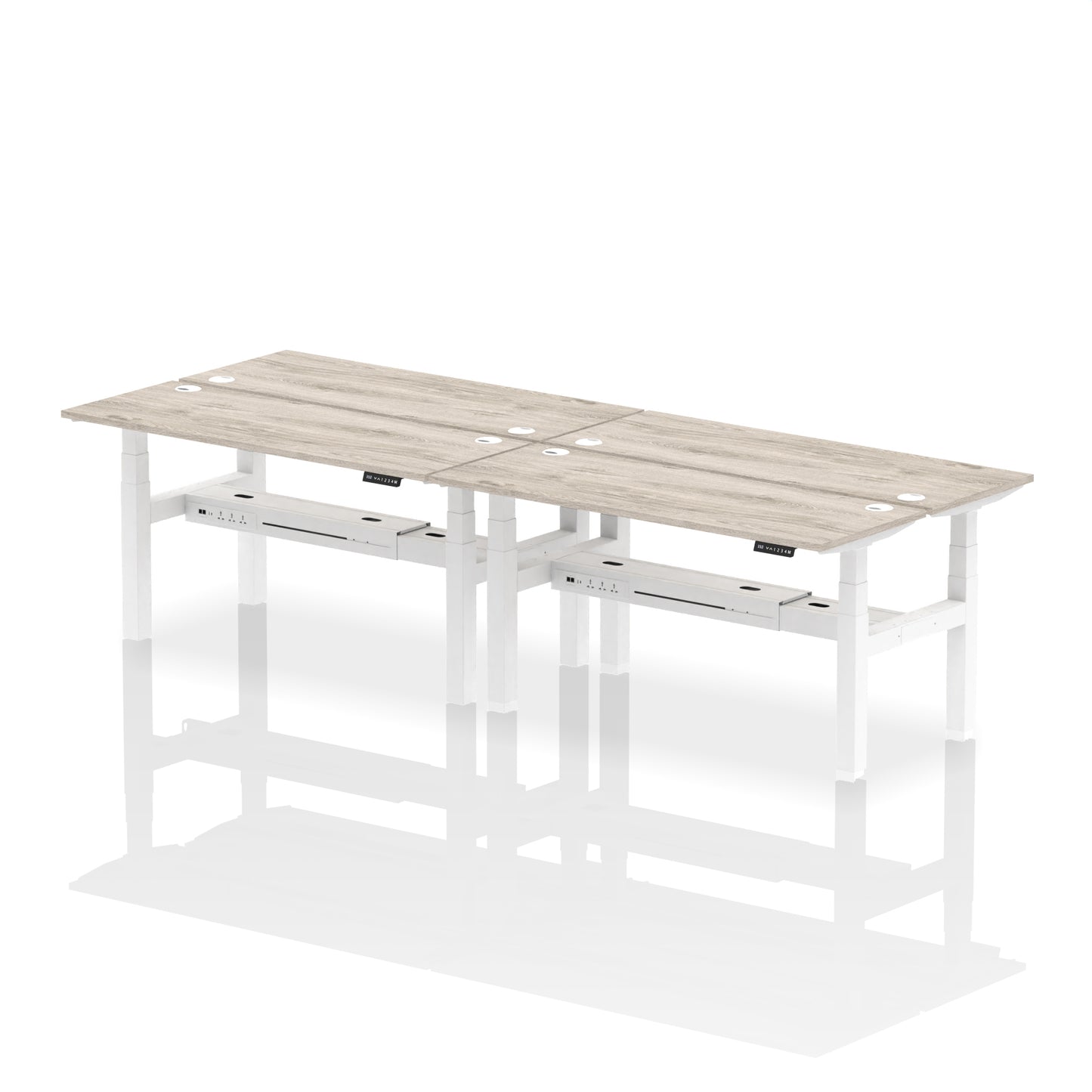 Air Back-to-Back Slimline Height Adjustable Bench Desk - 4 Person - 1200mm, 1400mm, 1600mm, 1800mm - Multiple Colour Options