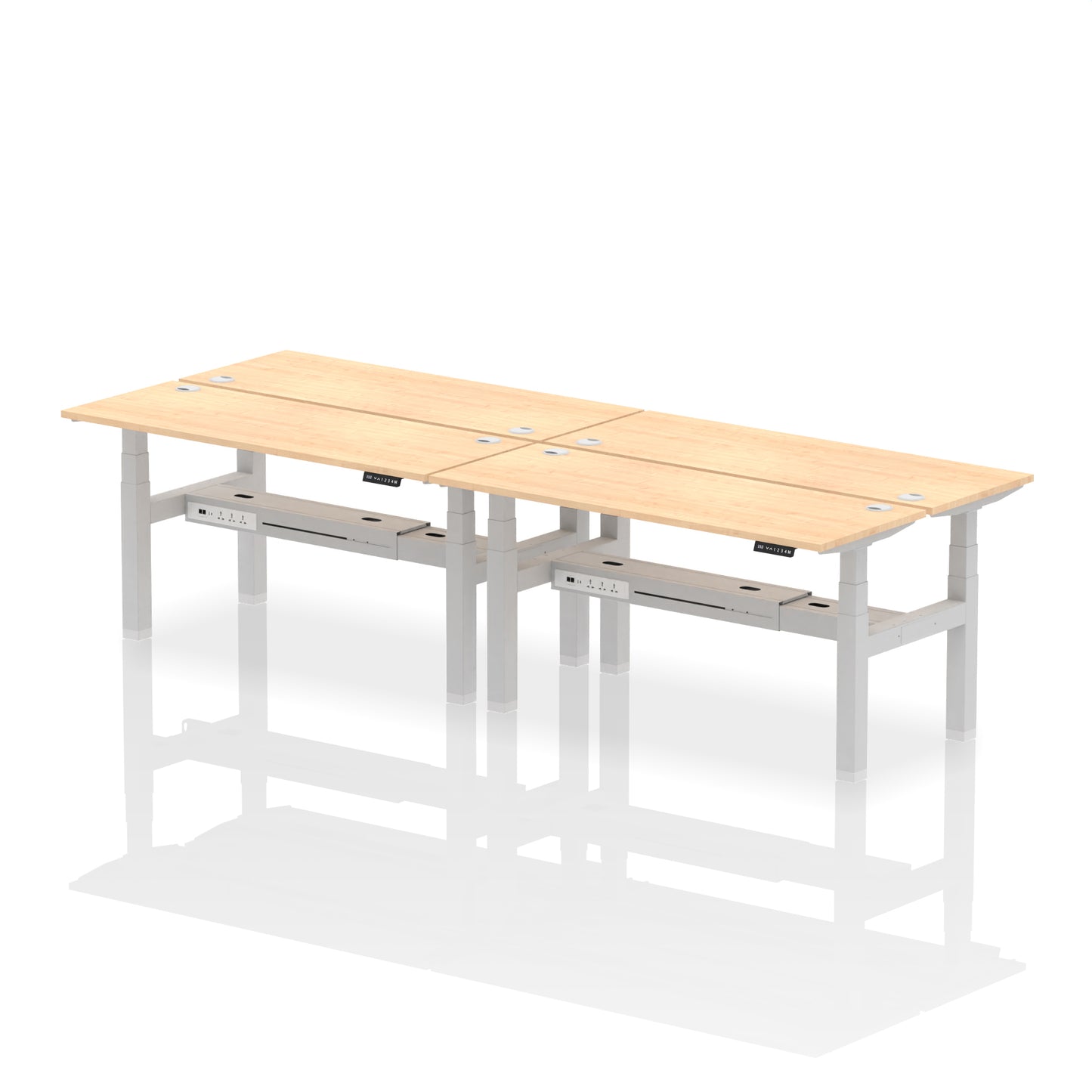 Air Back-to-Back Slimline Height Adjustable Bench Desk - 4 Person - 1200mm, 1400mm, 1600mm, 1800mm - Multiple Colour Options
